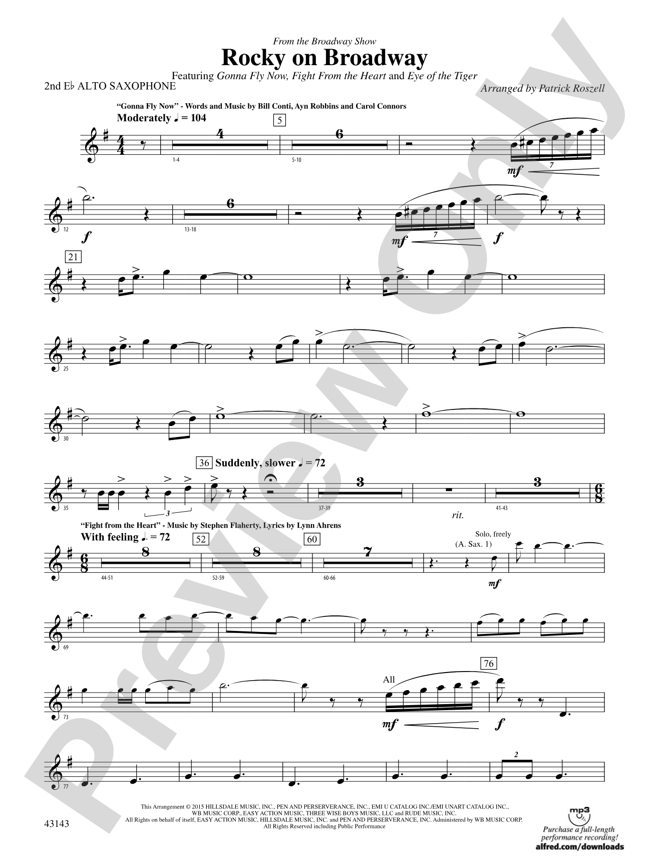 Rocky on Broadway: 2nd E-flat Alto Saxophone