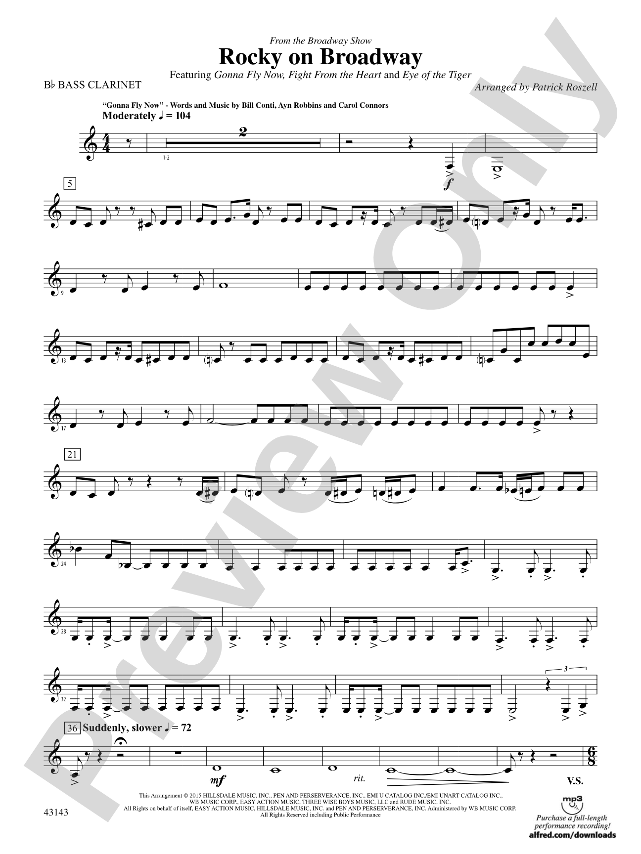 Rocky on Broadway: B-flat Bass Clarinet