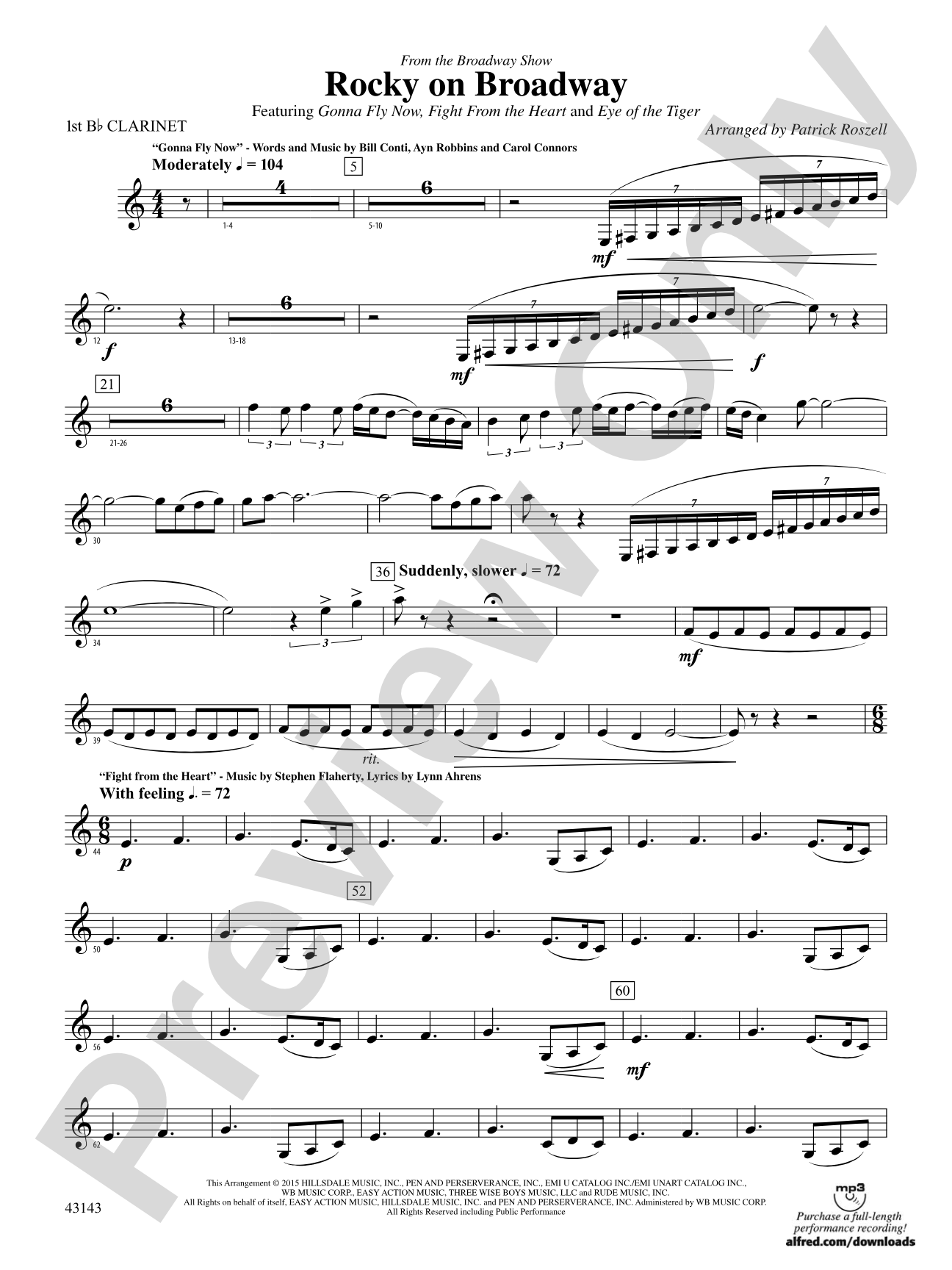 Rocky on Broadway: 1st B-flat Clarinet