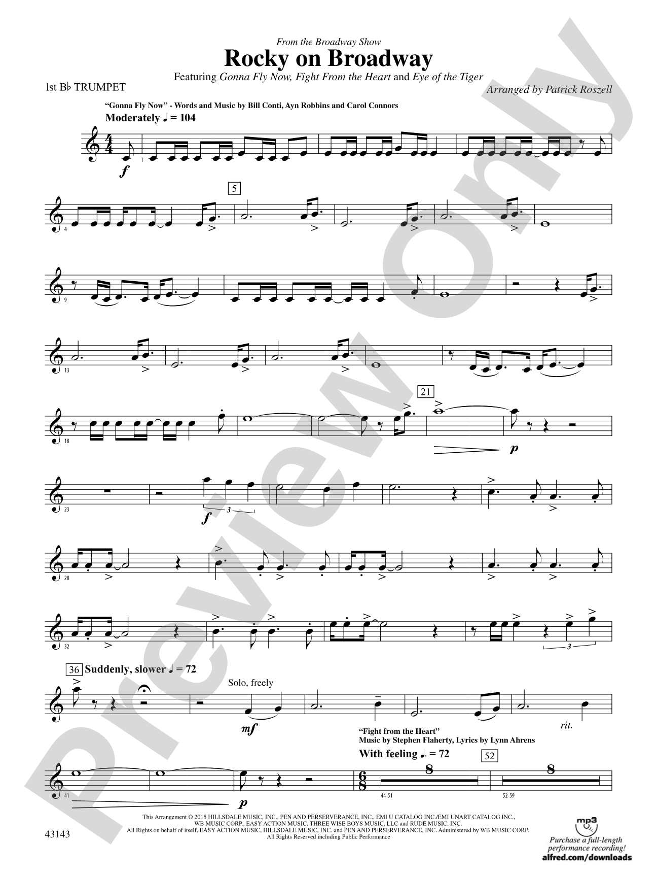 Rocky on Broadway: 1st B-flat Trumpet