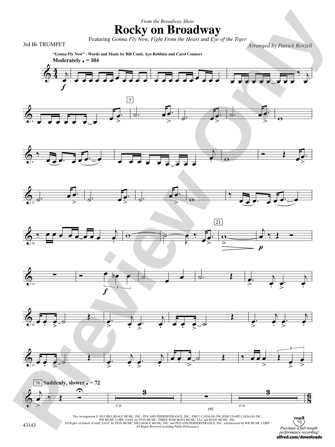 Rocky on Broadway: 3rd B-flat Trumpet