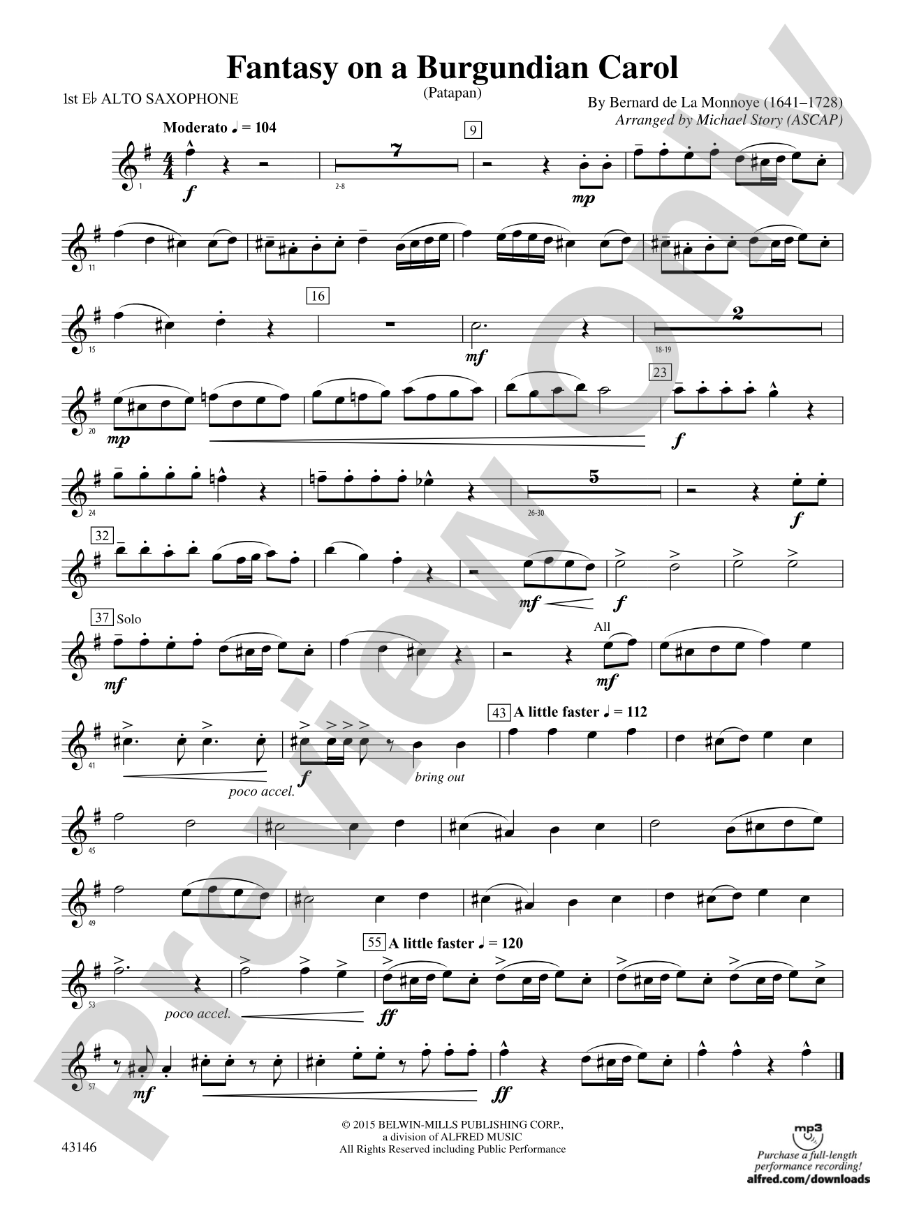 Fantasy on a Burgundian Carol: E-flat Alto Saxophone