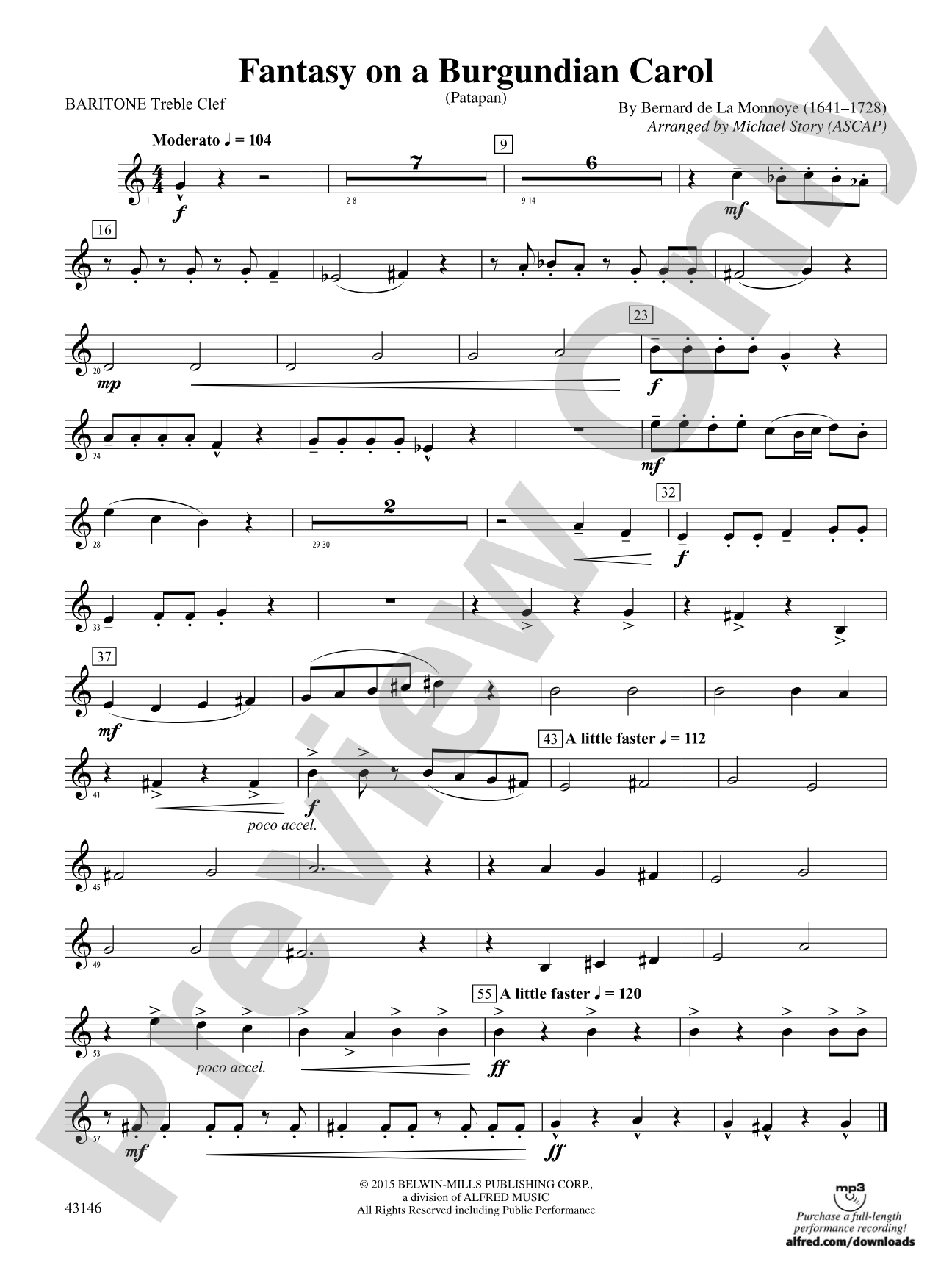 Fantasy on a Burgundian Carol: Baritone T.C.
