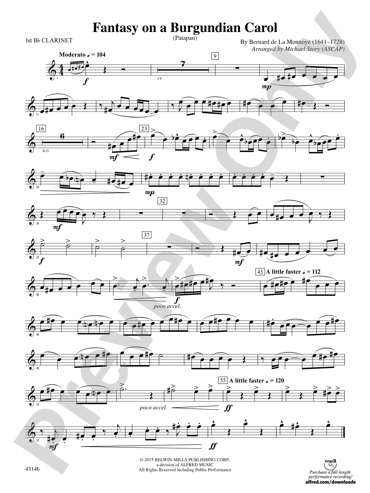 Fantasy on a Burgundian Carol: 1st B-flat Clarinet