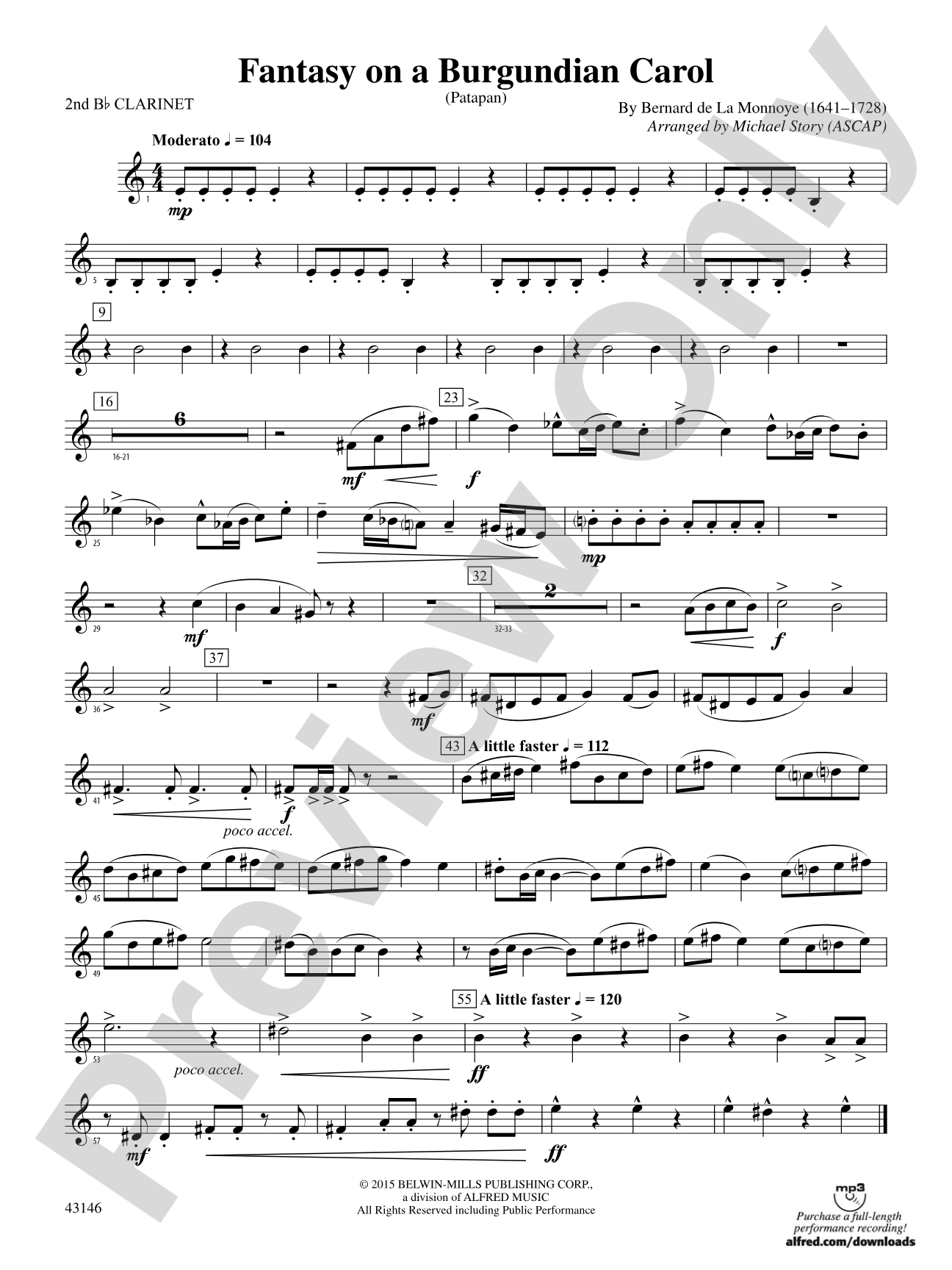 Fantasy on a Burgundian Carol: 2nd B-flat Clarinet