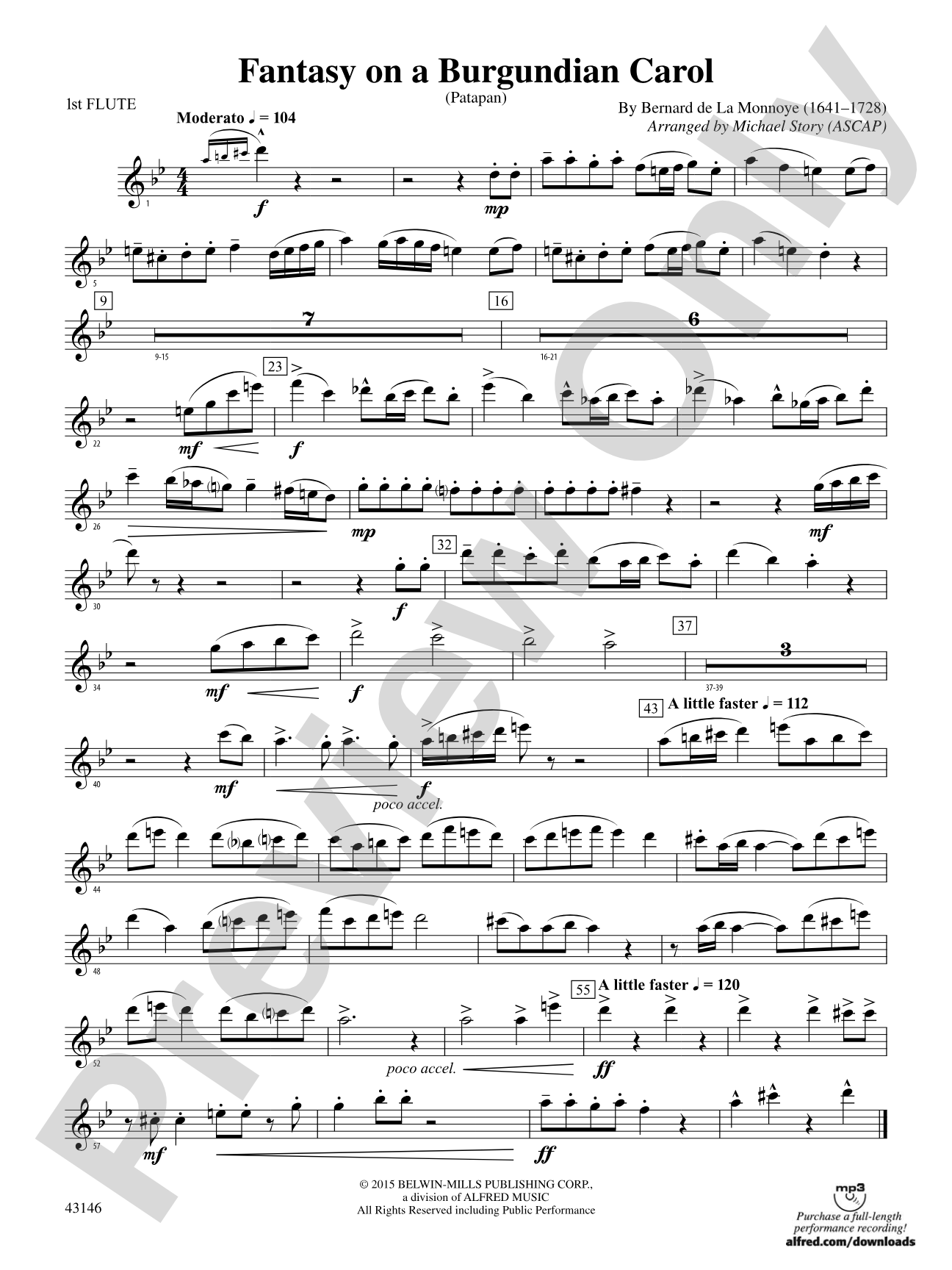 Fantasy on a Burgundian Carol: Flute