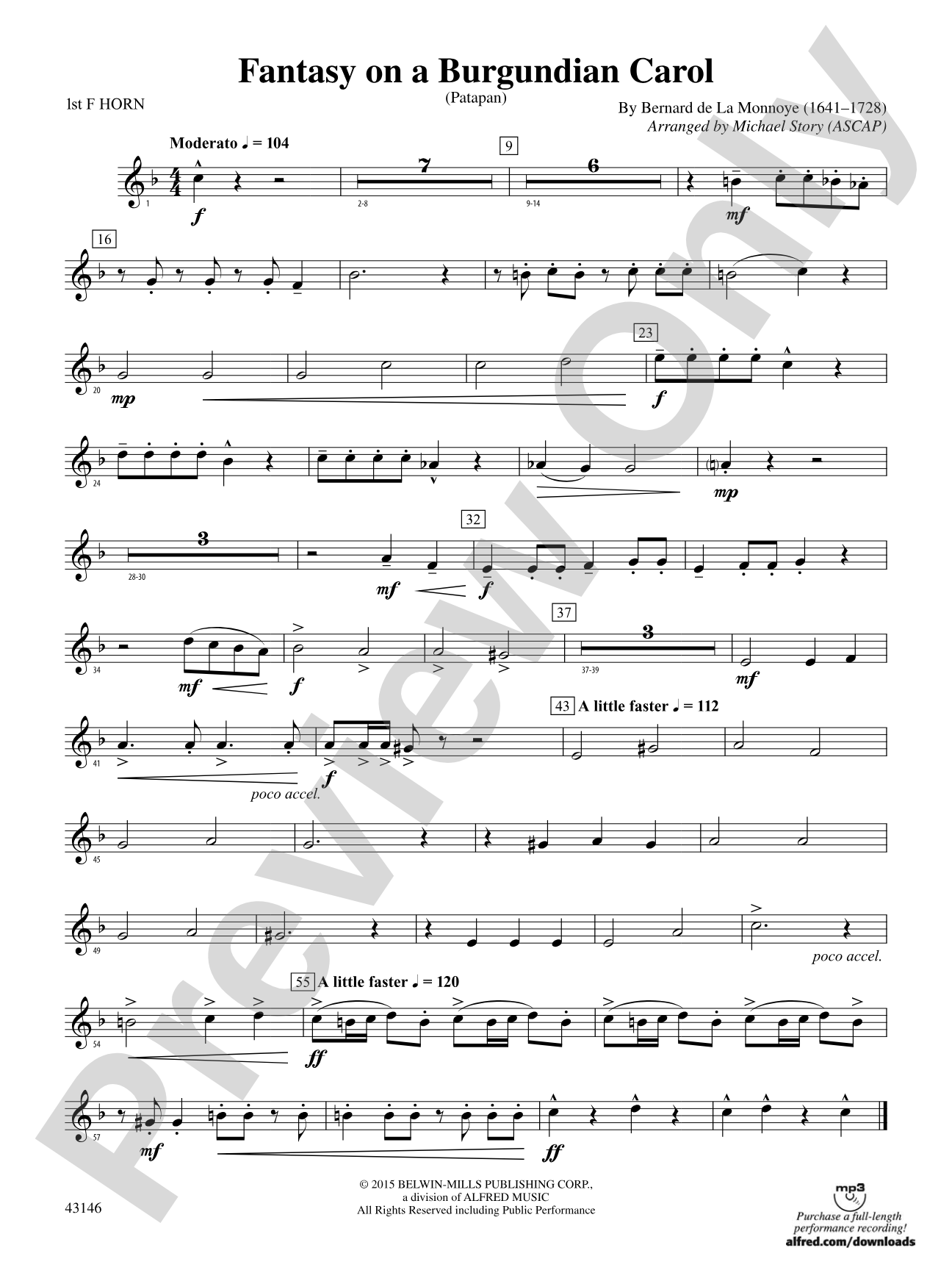 Fantasy on a Burgundian Carol: 1st F Horn