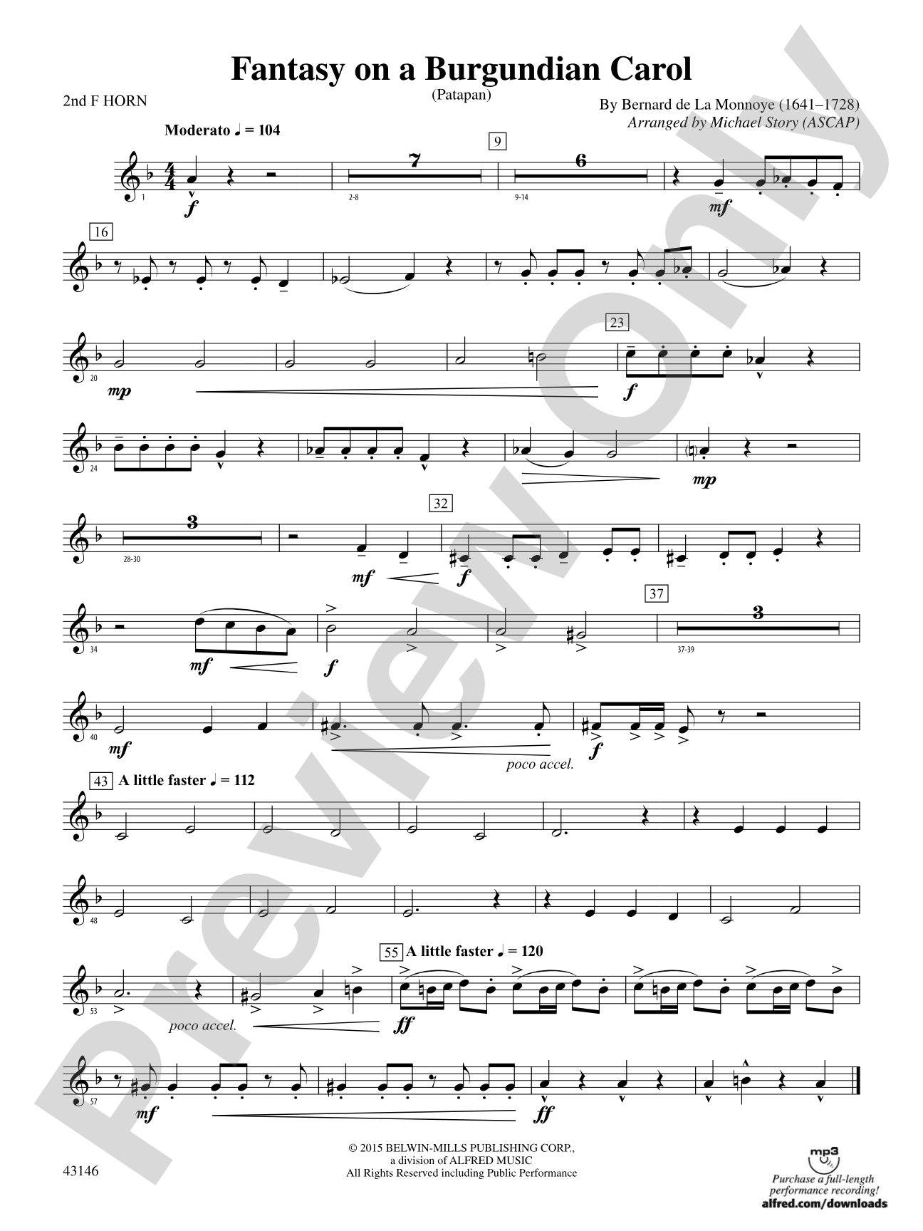 Fantasy on a Burgundian Carol: 2nd F Horn