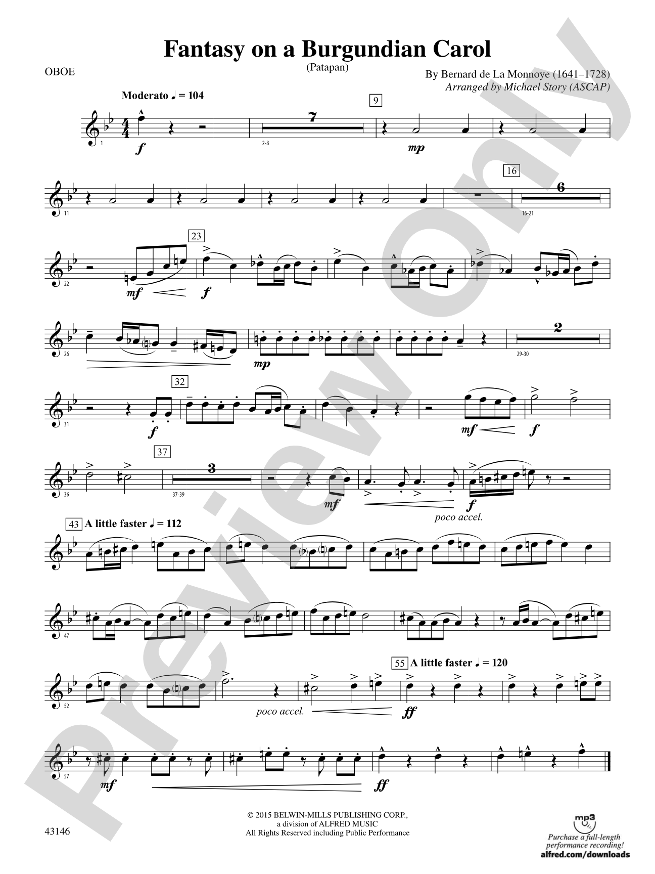 Fantasy on a Burgundian Carol: Oboe
