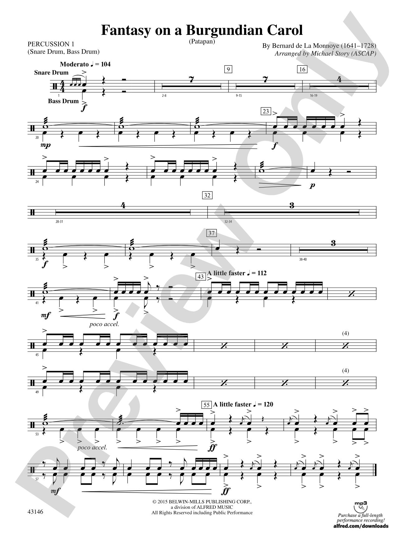 Fantasy on a Burgundian Carol: 1st Percussion