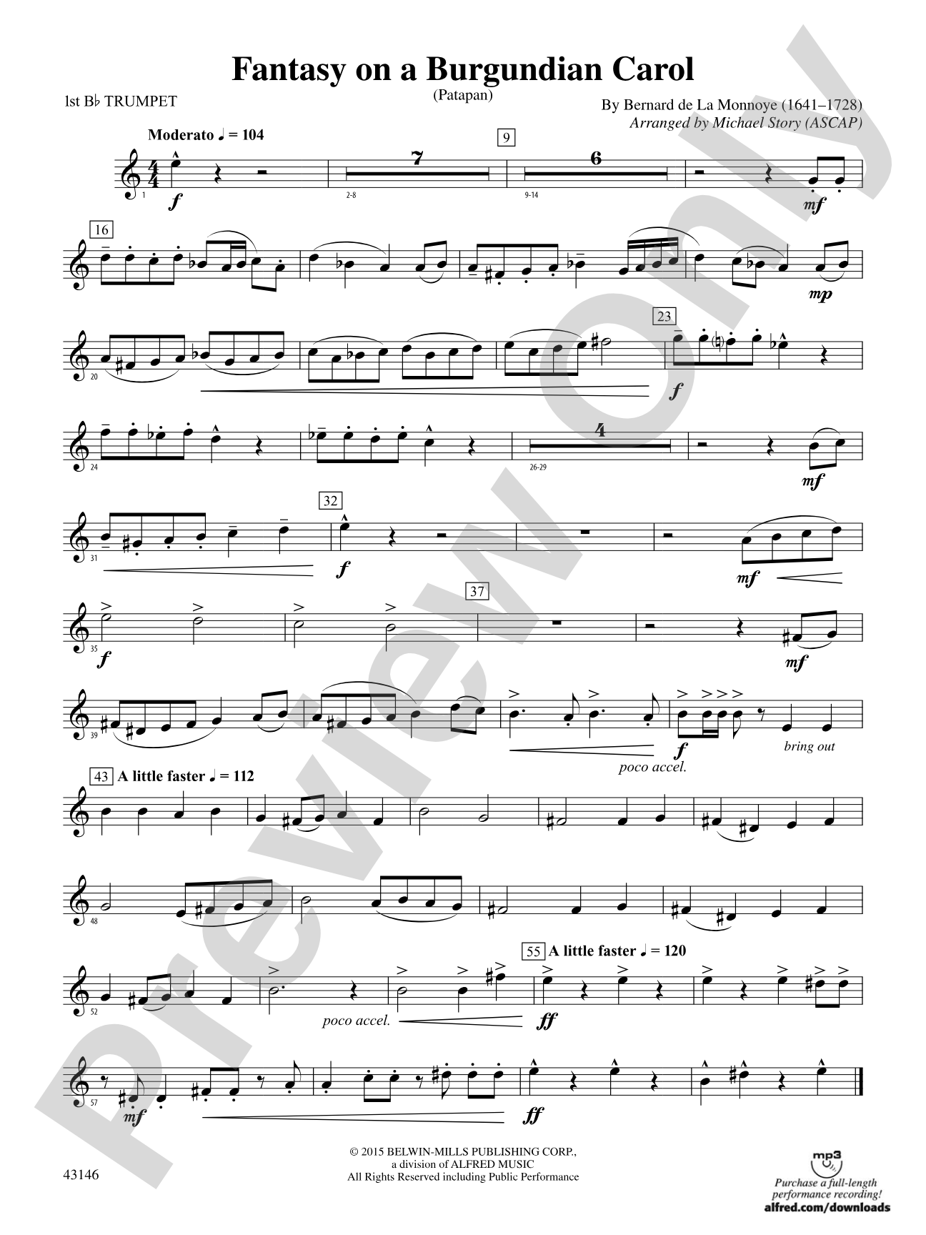 Fantasy on a Burgundian Carol: 1st B-flat Trumpet