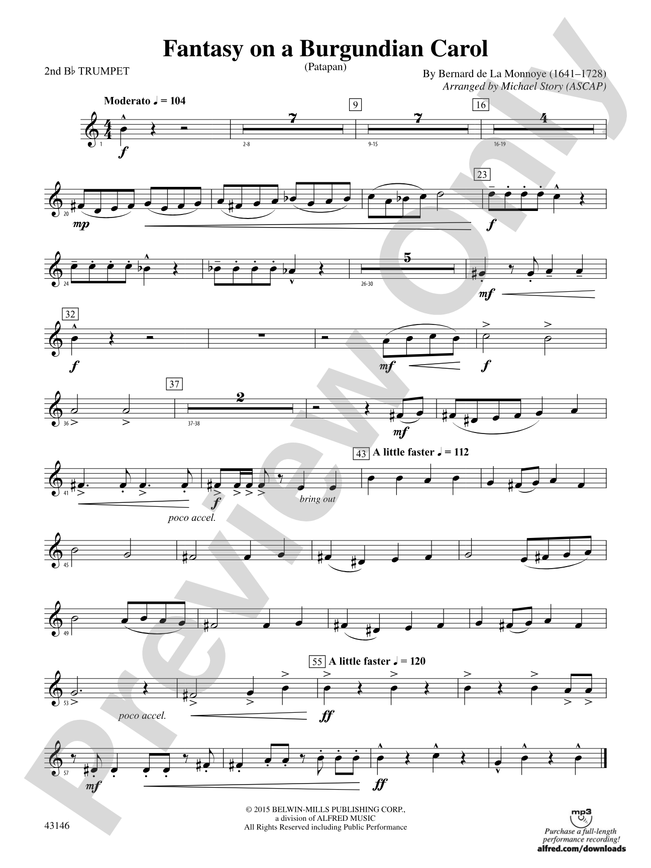 Fantasy on a Burgundian Carol: 2nd B-flat Trumpet