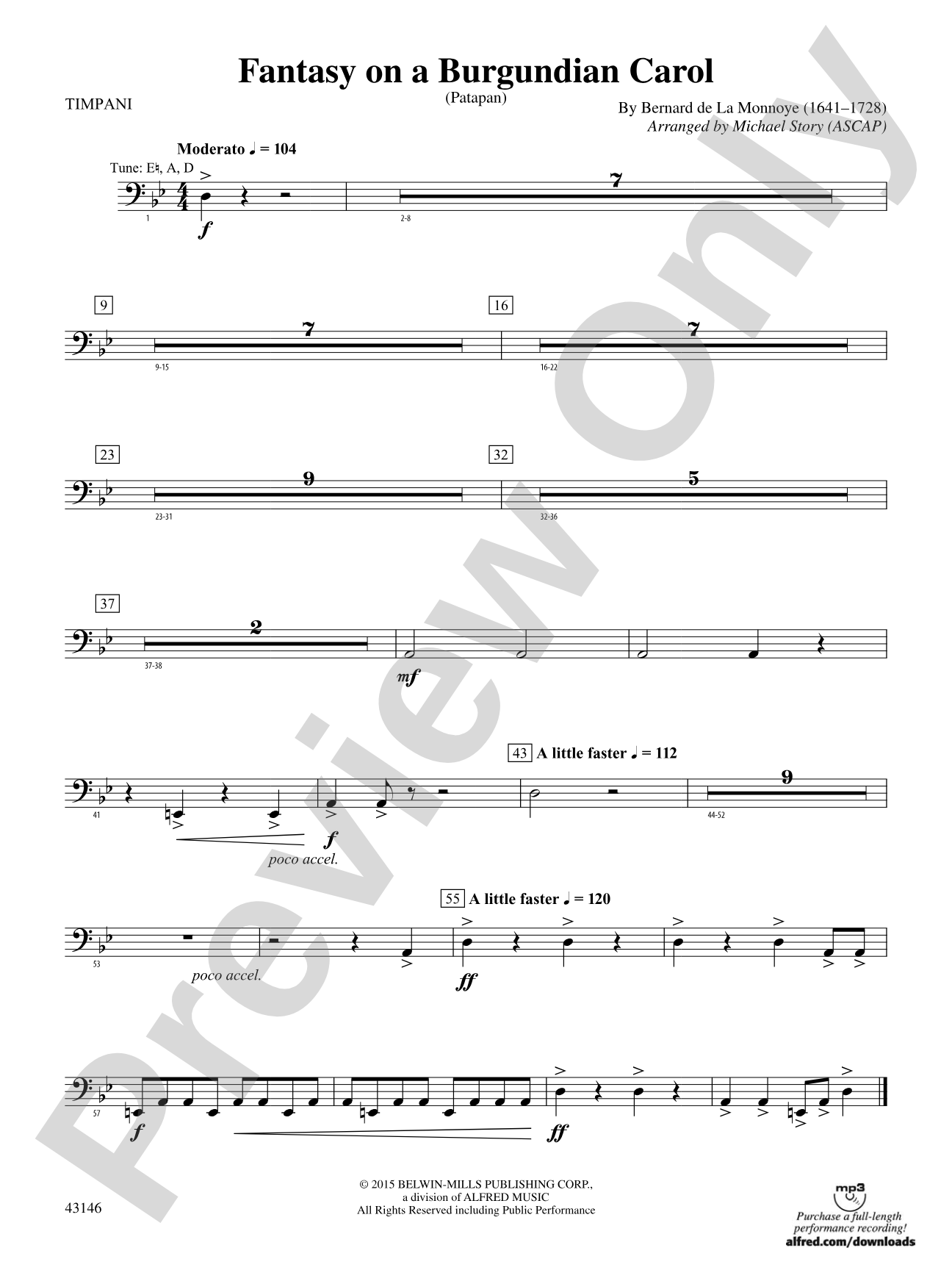 Fantasy on a Burgundian Carol: Timpani