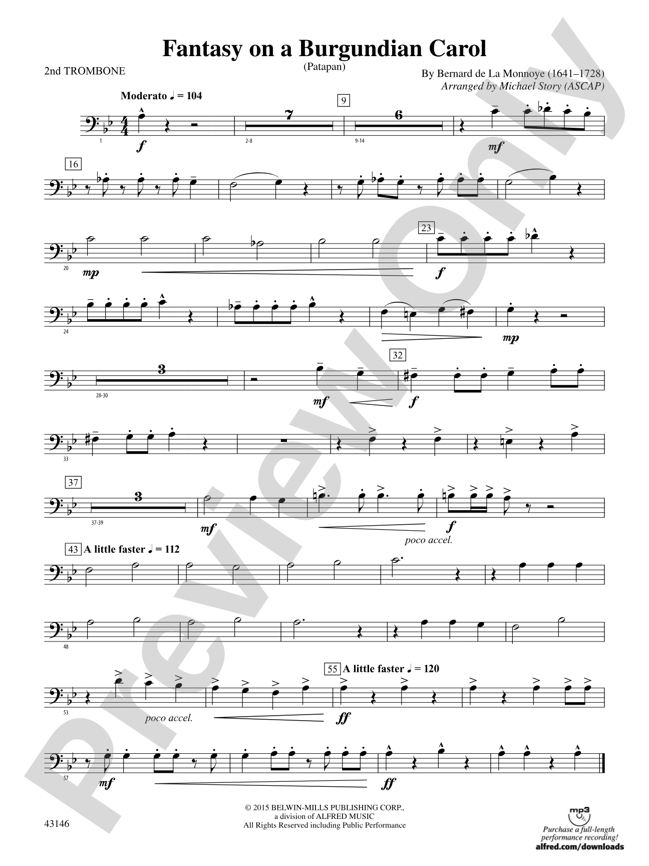 Fantasy on a Burgundian Carol: 2nd Trombone
