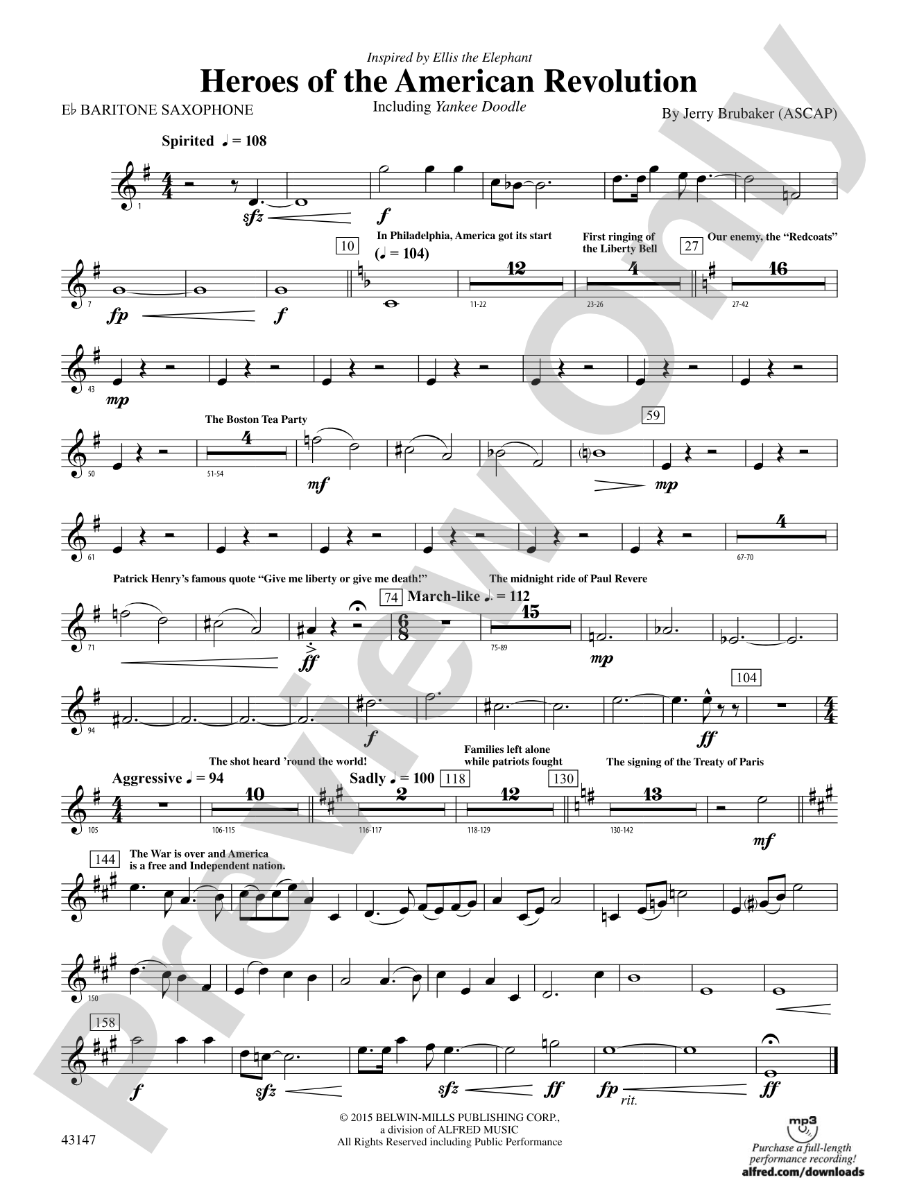 Heroes of the American Revolution: E-flat Baritone Saxophone