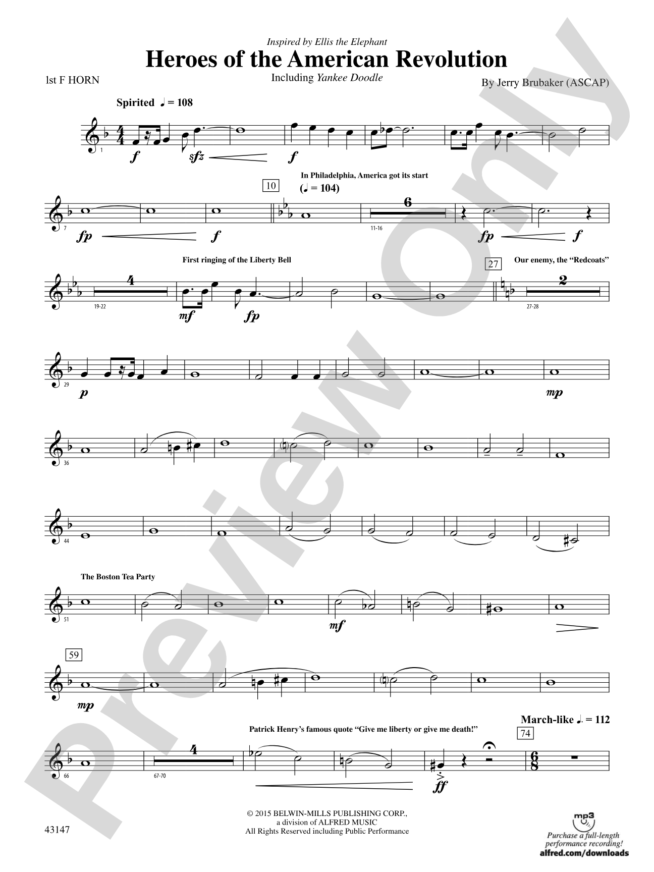 Heroes of the American Revolution: 1st F Horn