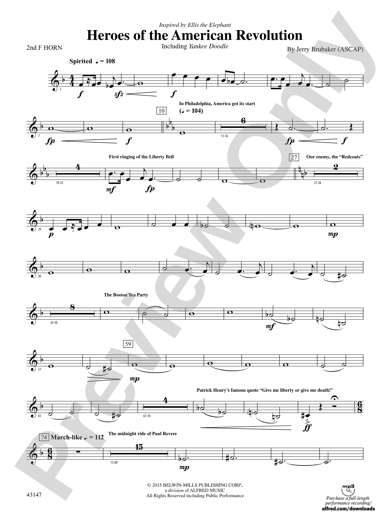Heroes of the American Revolution: 2nd F Horn