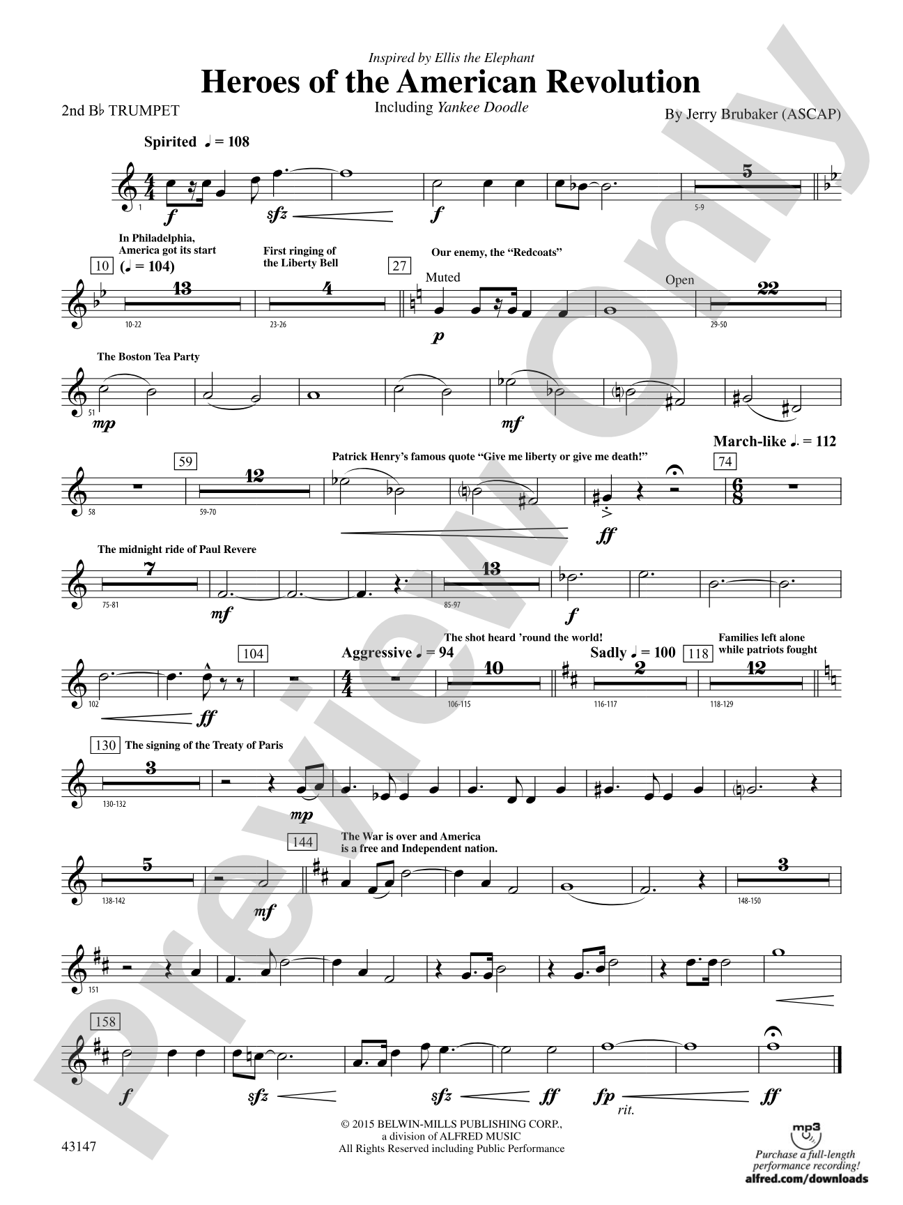 Heroes of the American Revolution: 2nd B-flat Trumpet