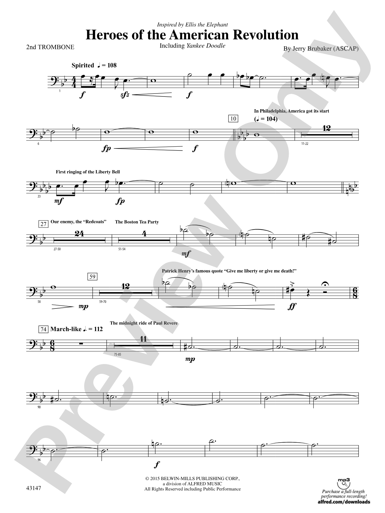 Heroes of the American Revolution: 2nd Trombone