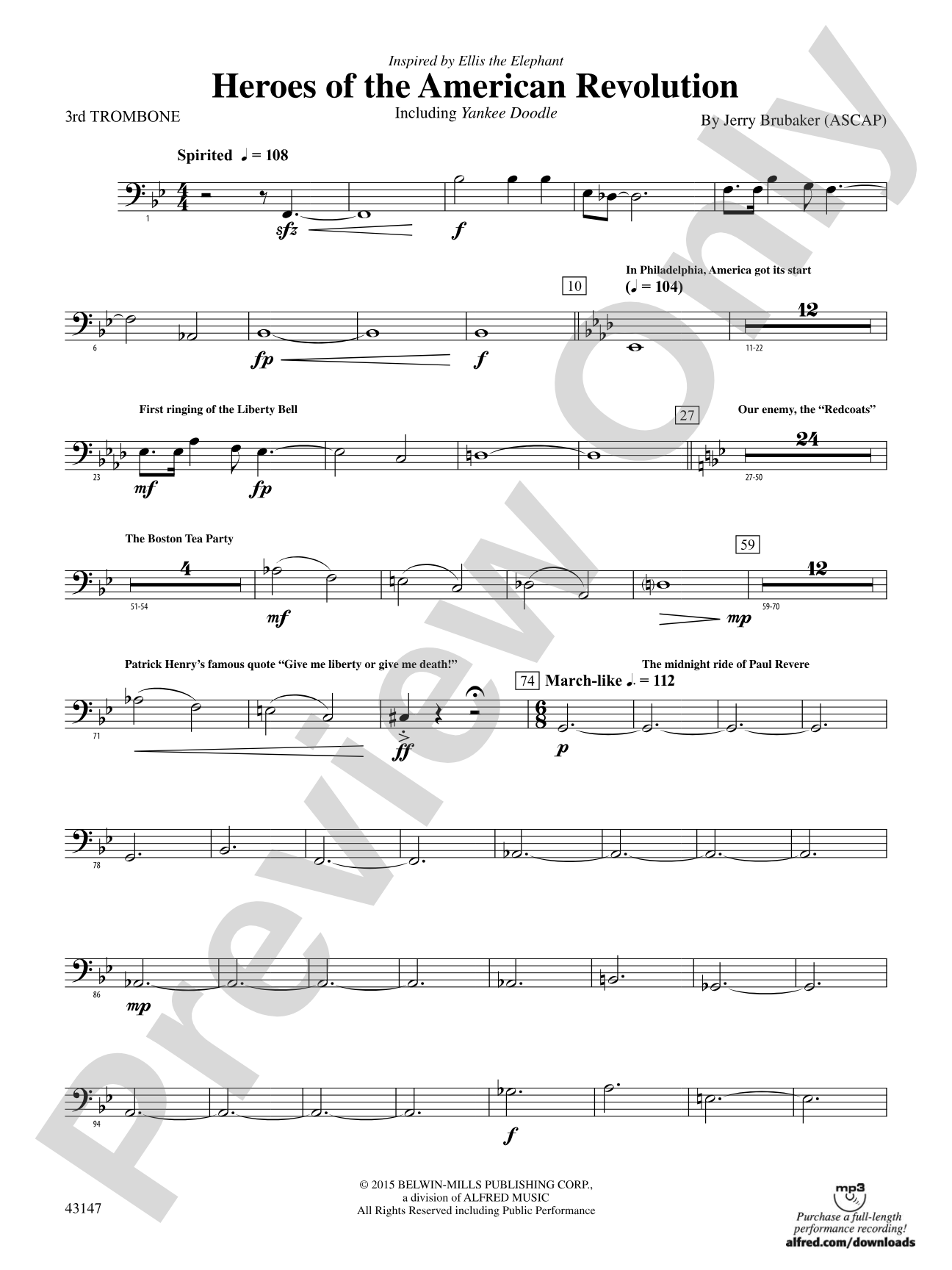 Heroes of the American Revolution: 3rd Trombone