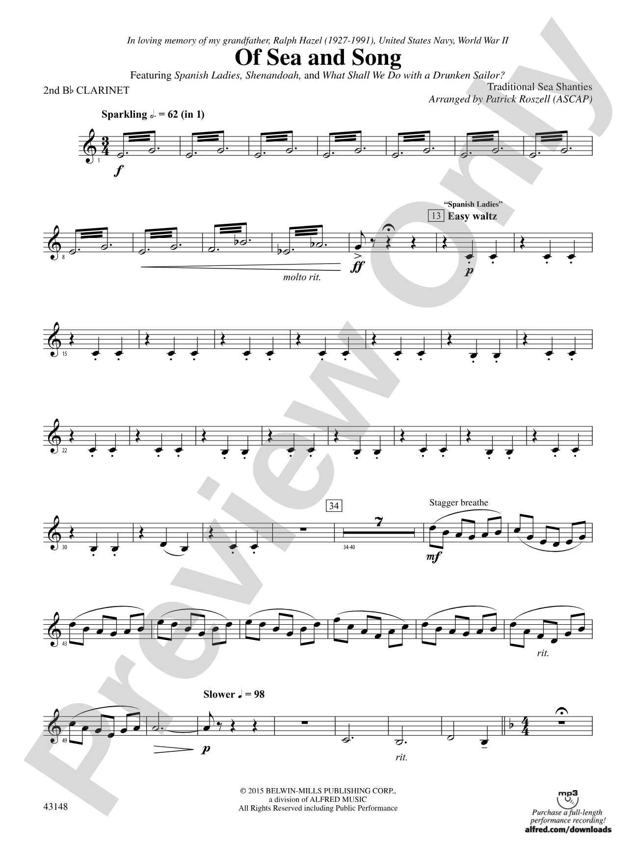 Of Sea and Song: 2nd B-flat Clarinet