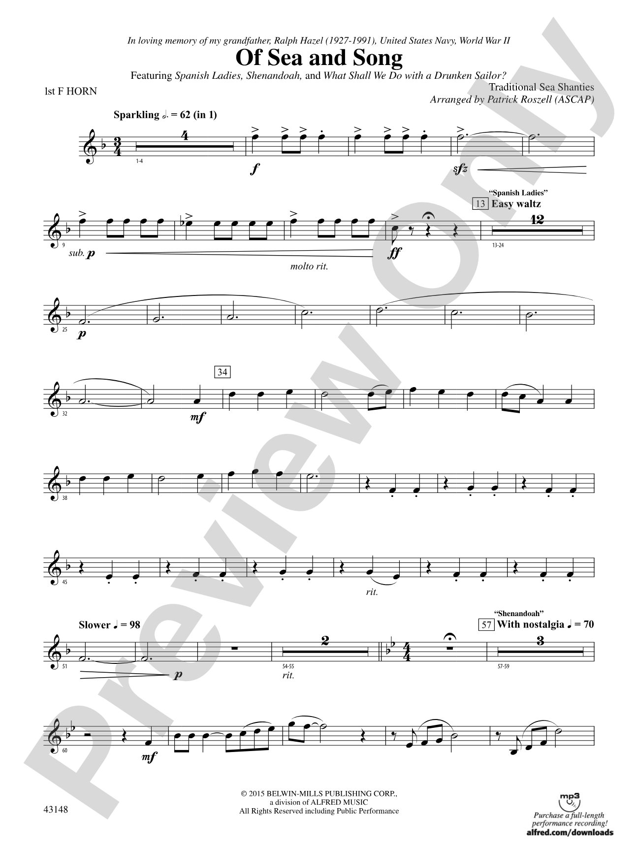 Of Sea and Song: 1st F Horn