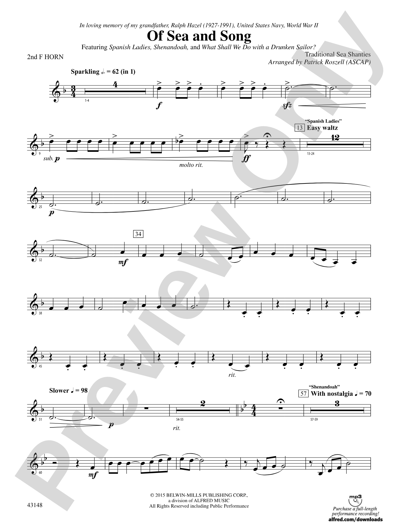 Of Sea and Song: 2nd F Horn
