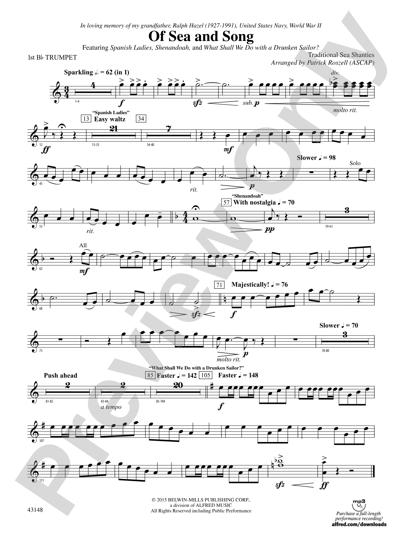 Of Sea and Song: 1st B-flat Trumpet