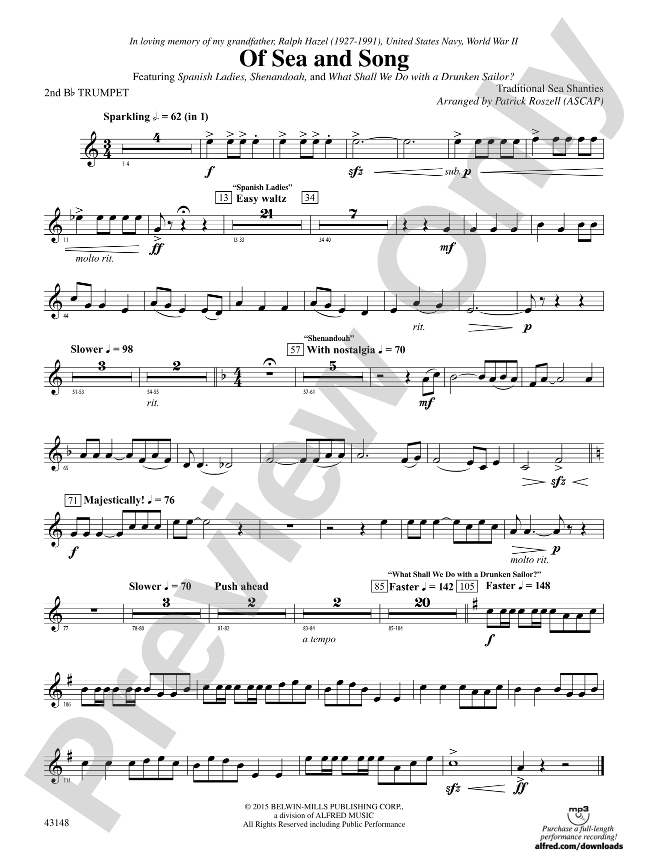 Of Sea and Song: 2nd B-flat Trumpet