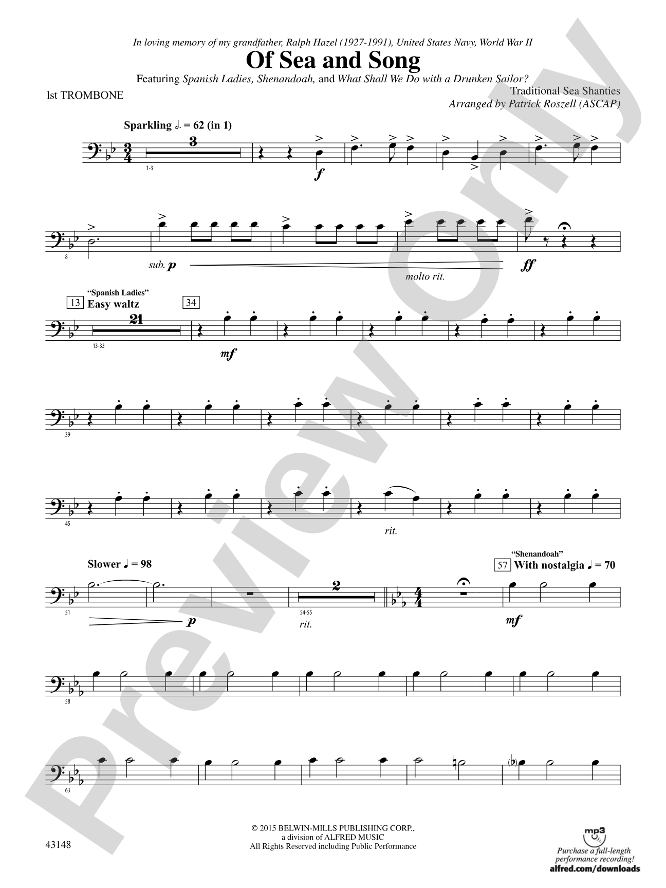 Of Sea and Song: 1st Trombone