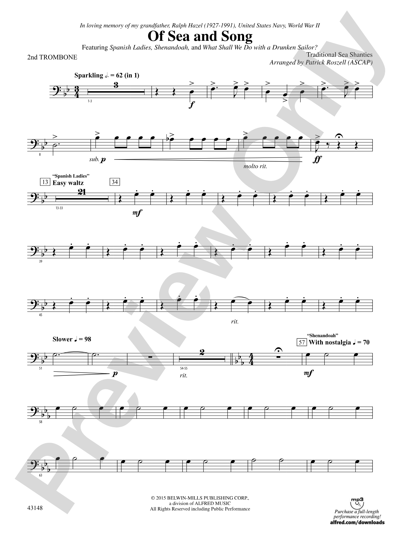 Of Sea and Song: 2nd Trombone
