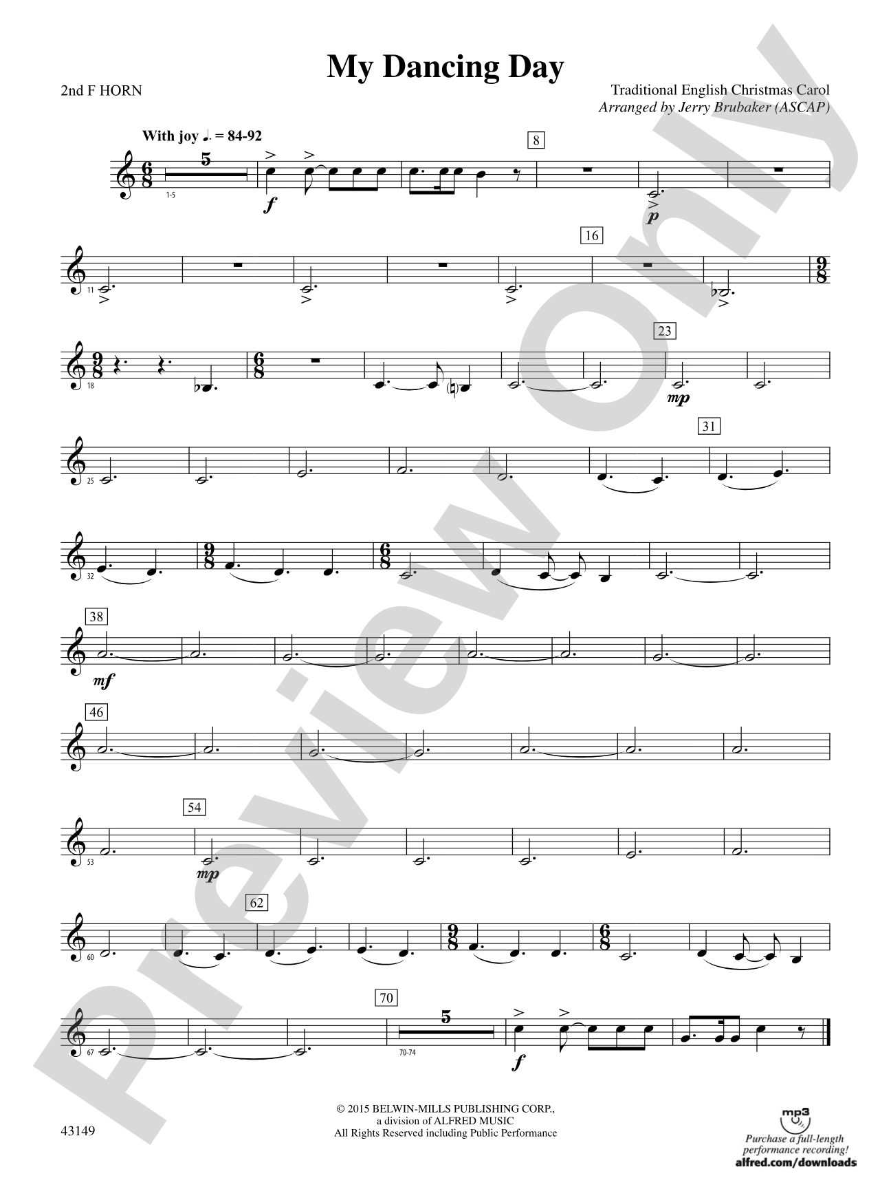 My Dancing Day: 2nd F Horn