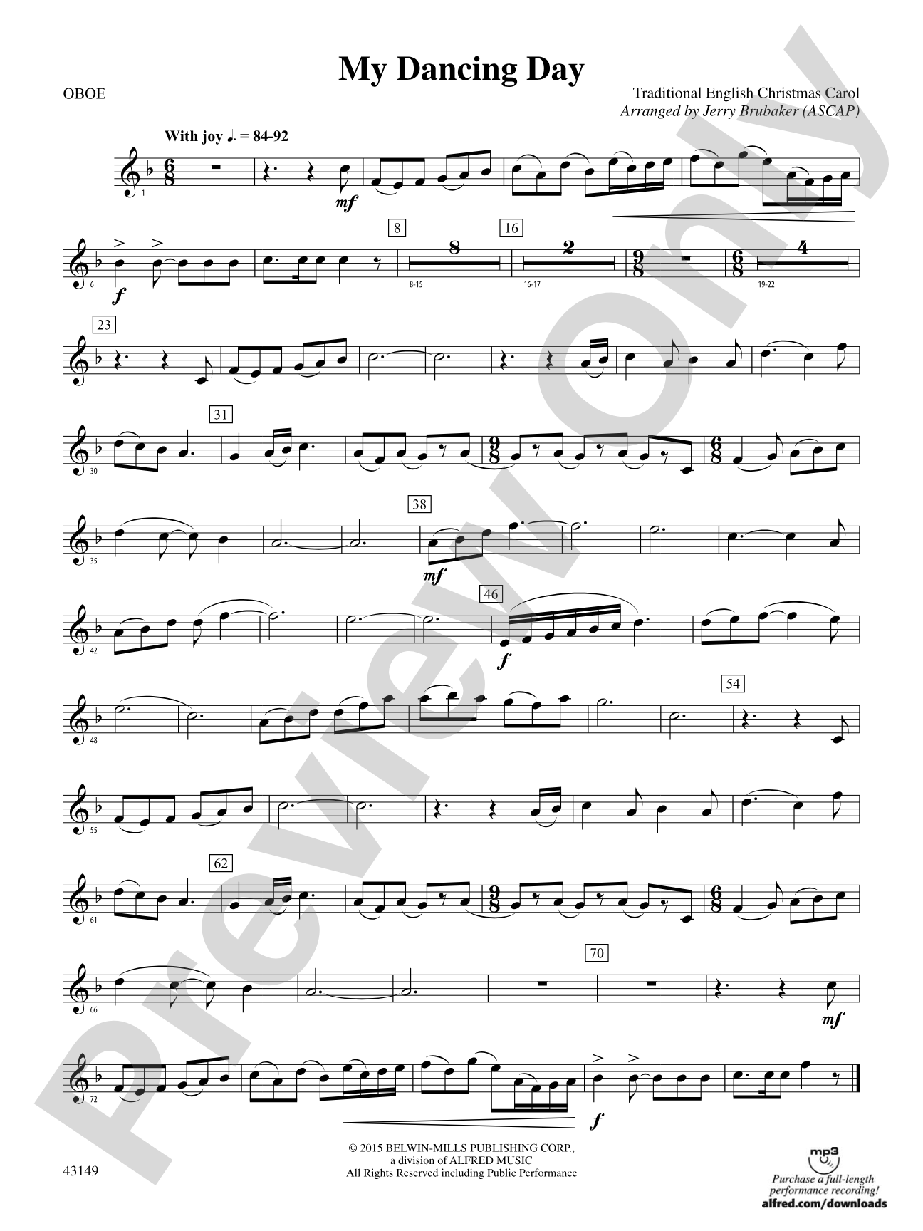 My Dancing Day: Oboe