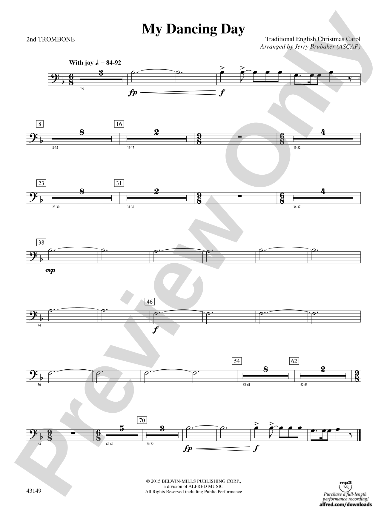 My Dancing Day: 2nd Trombone