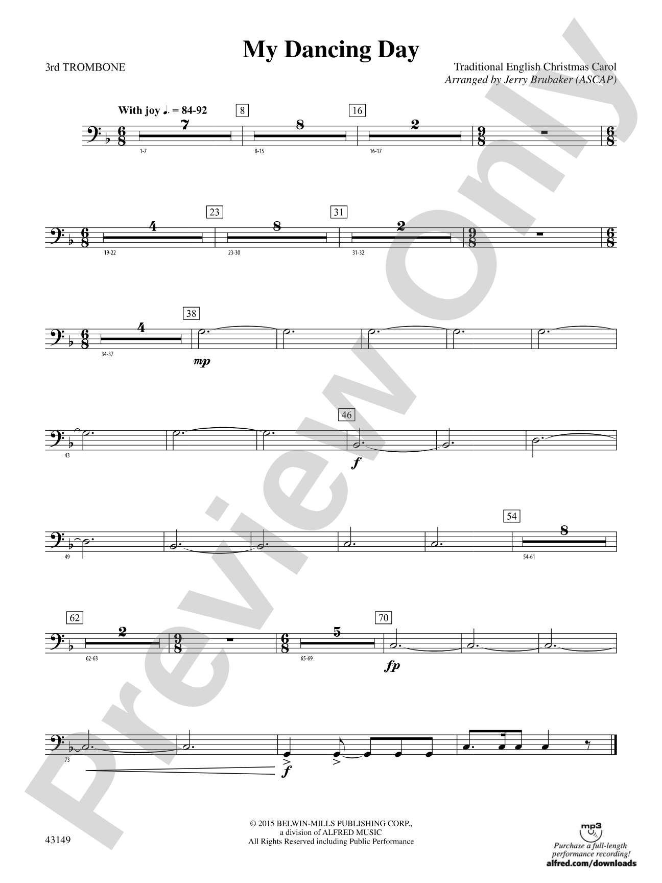 My Dancing Day: 3rd Trombone