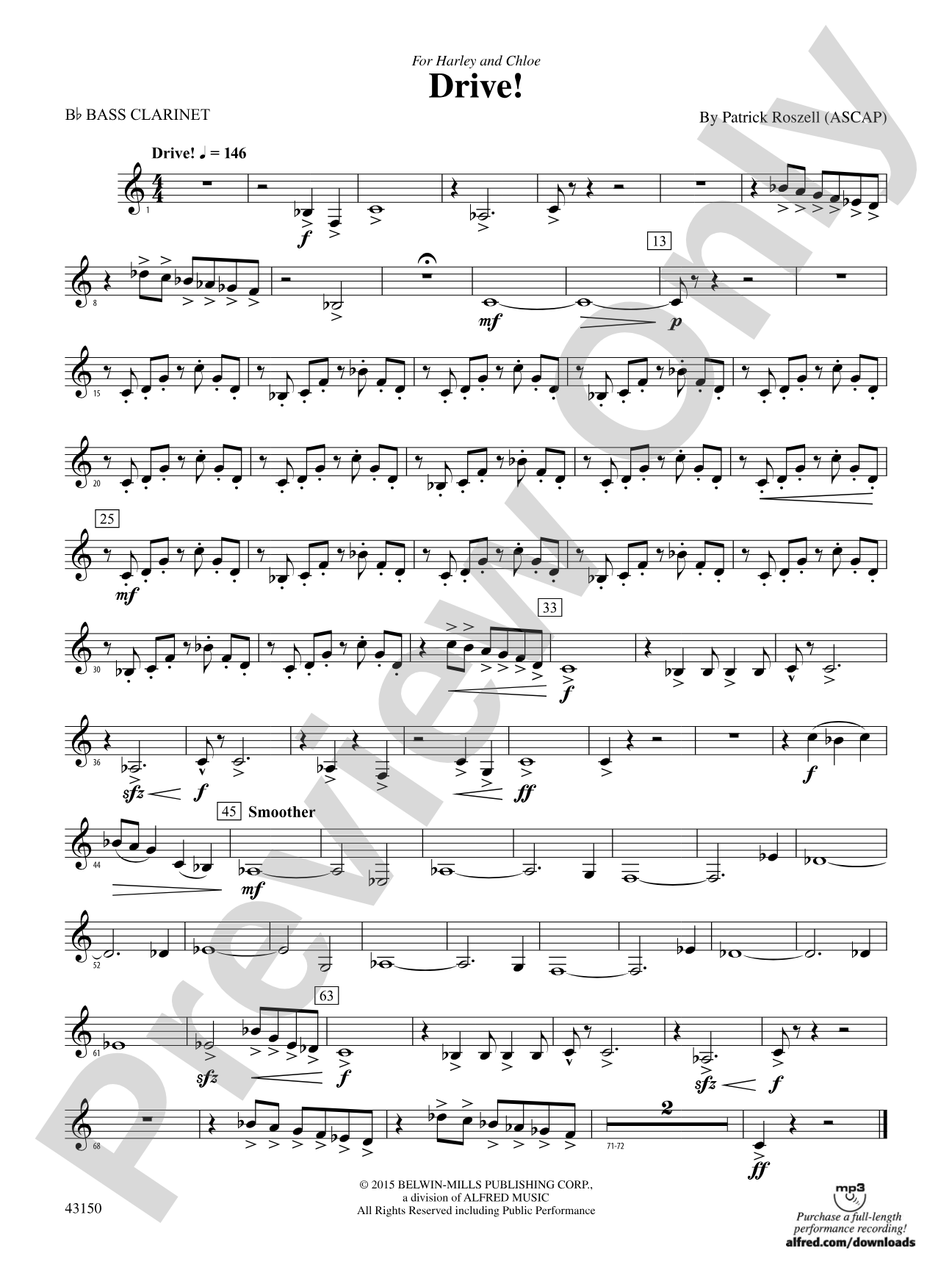 Drive!: B-flat Bass Clarinet