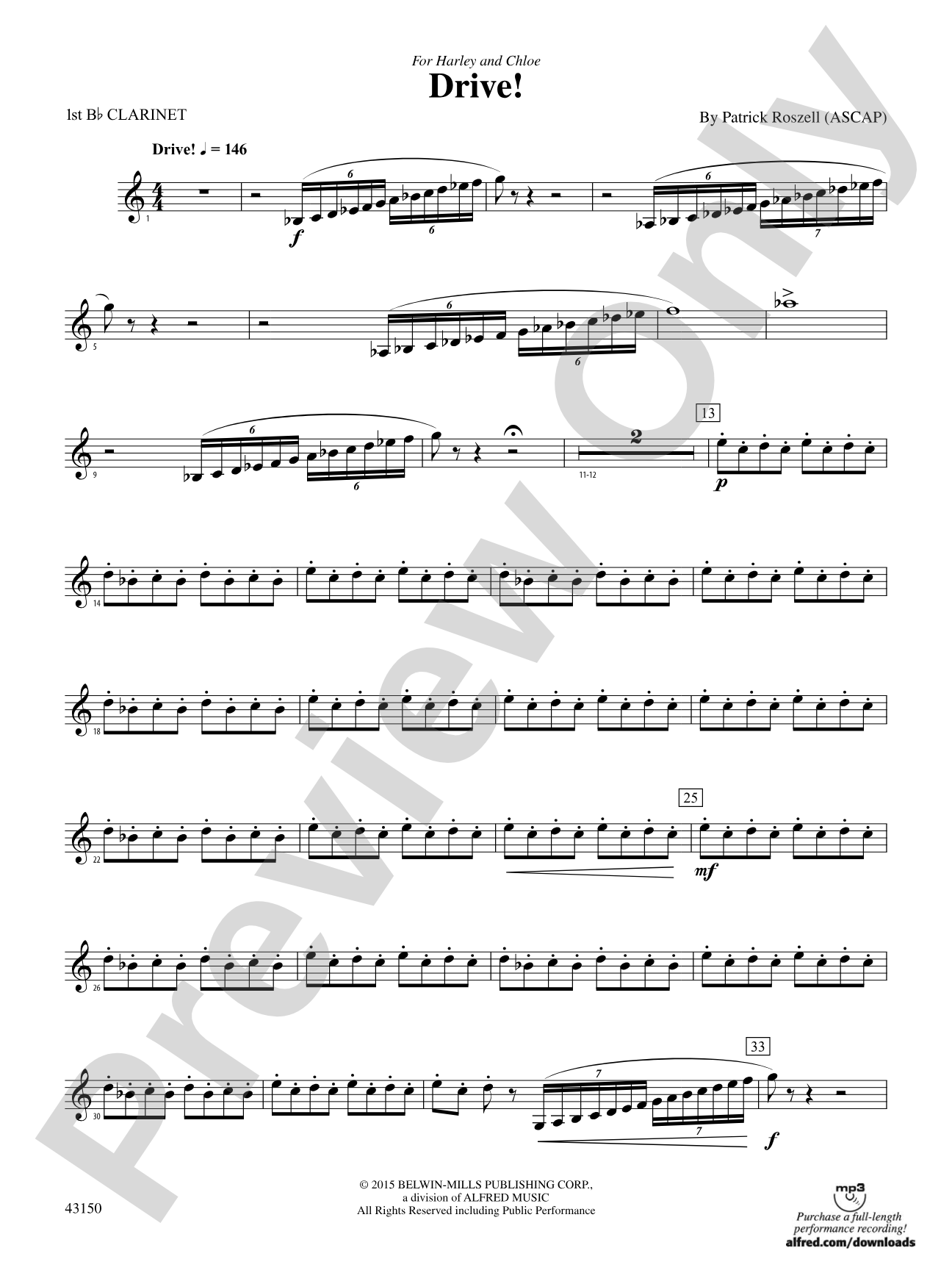 Drive!: 1st B-flat Clarinet