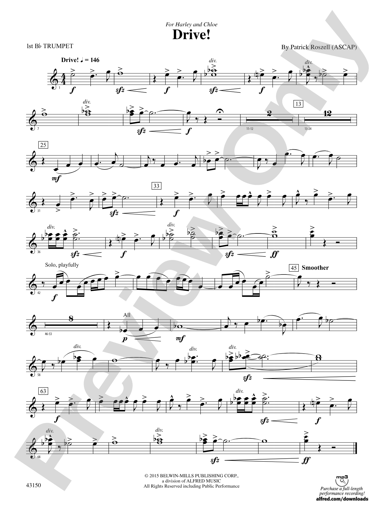 Drive!: 1st B-flat Trumpet