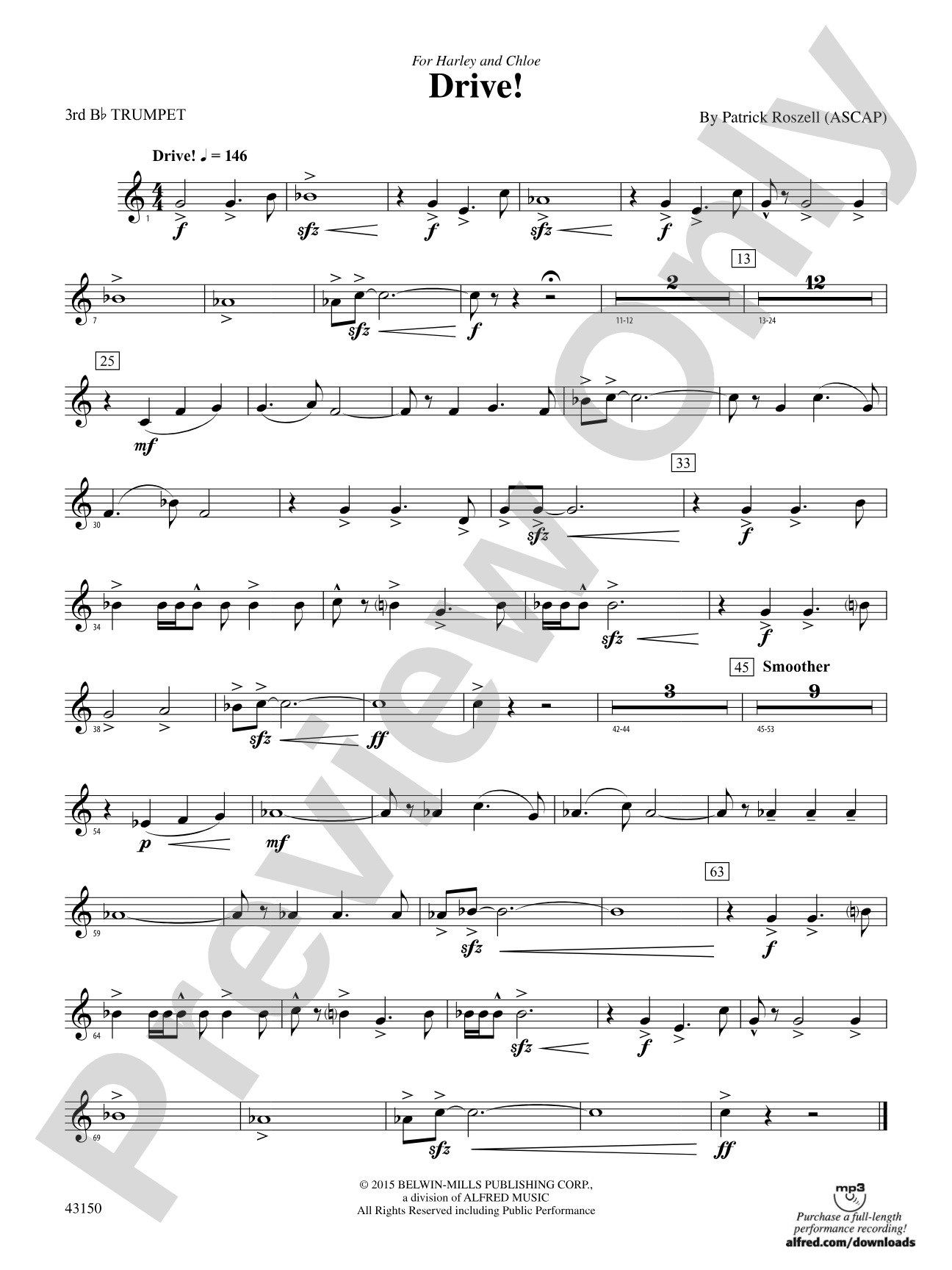 Drive!: 3rd B-flat Trumpet