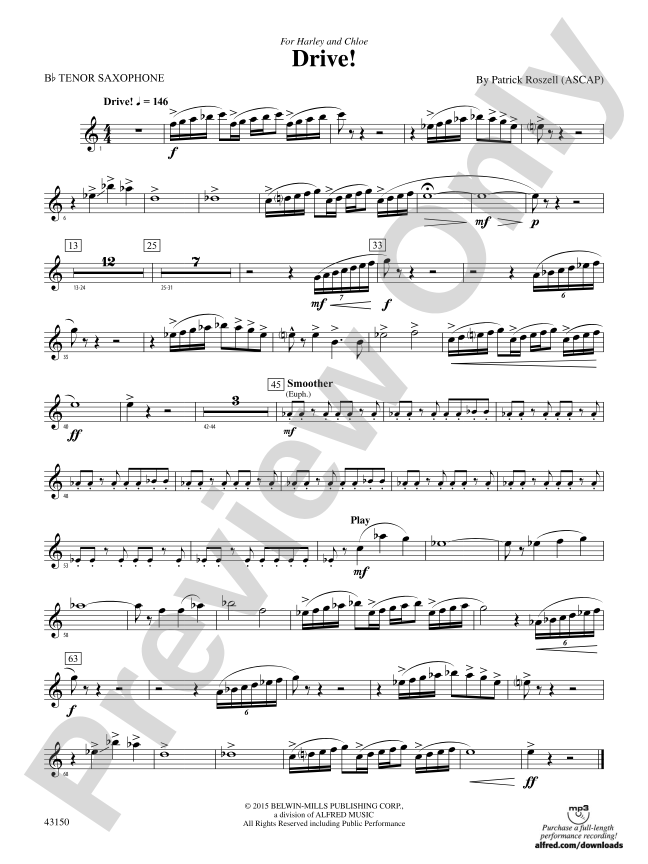 Drive!: B-flat Tenor Saxophone