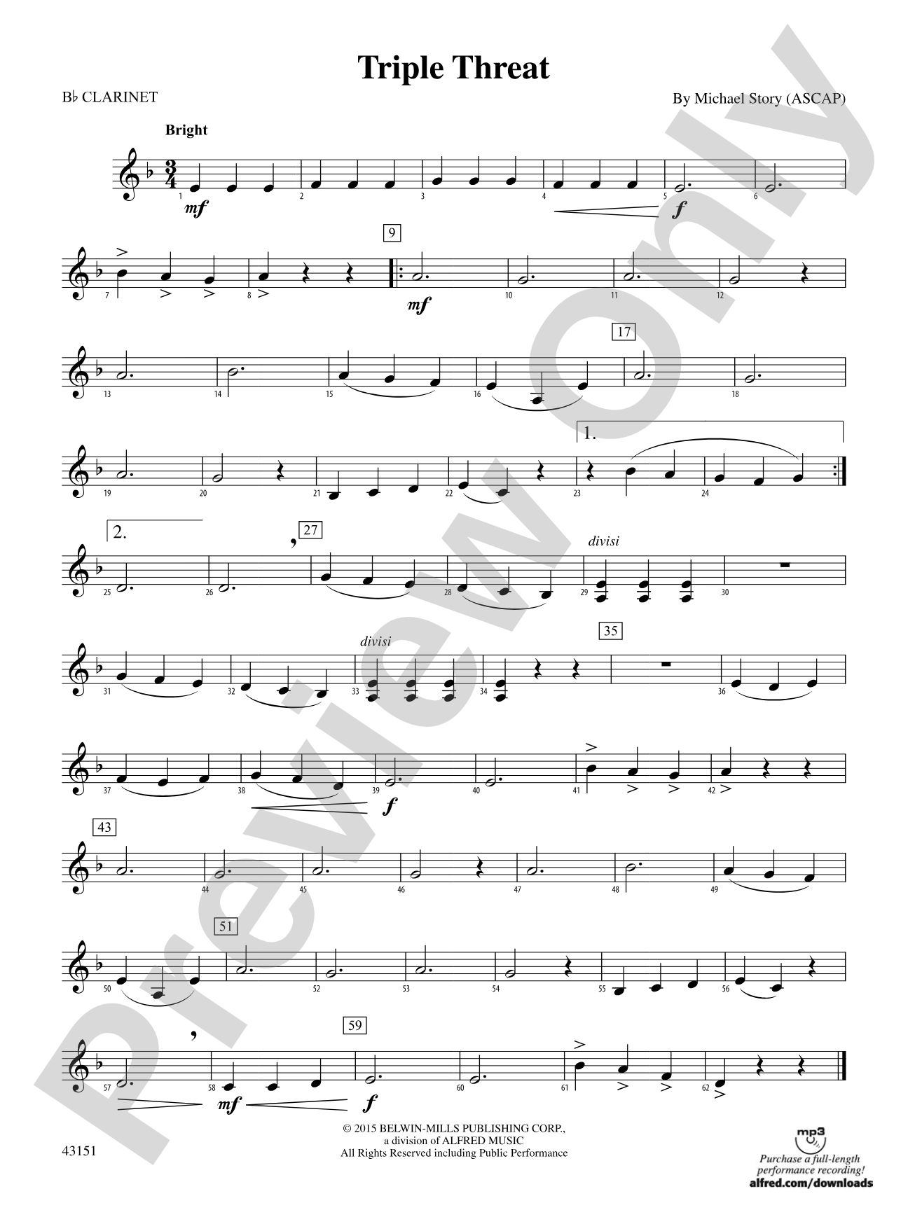 Triple Threat: 1st B-flat Clarinet