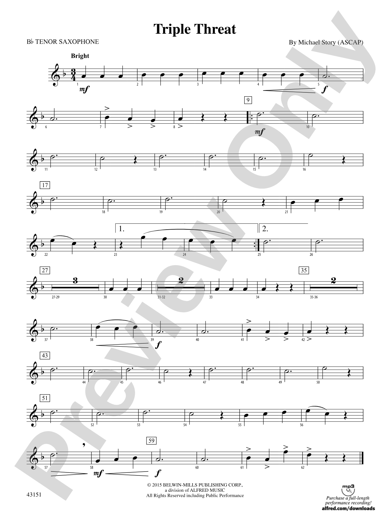 Triple Threat: B-flat Tenor Saxophone