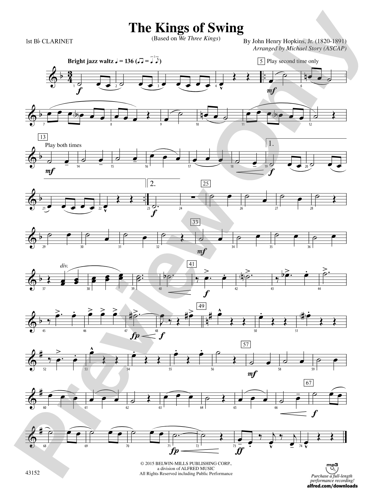 The Kings of Swing: 1st B-flat Clarinet