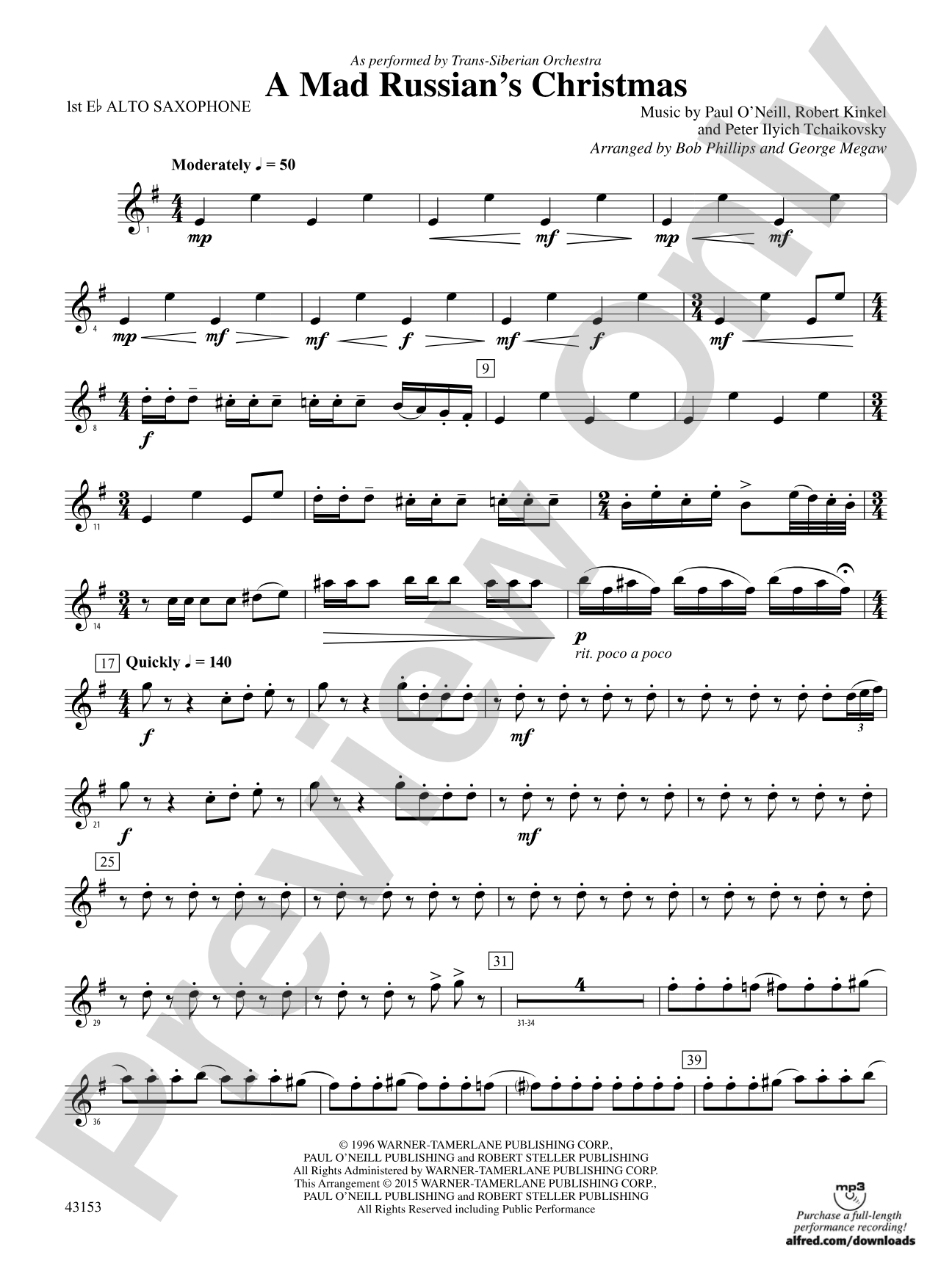 A Mad Russian's Christmas: E-flat Alto Saxophone