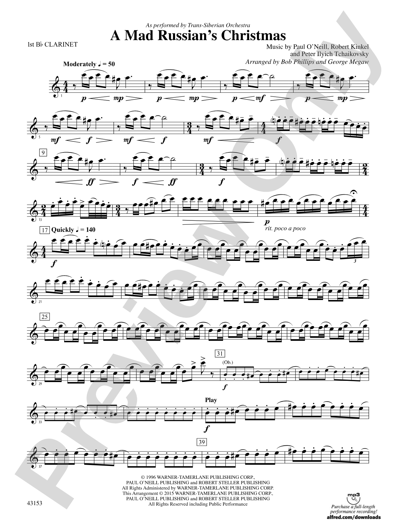 A Mad Russian's Christmas: 1st B-flat Clarinet