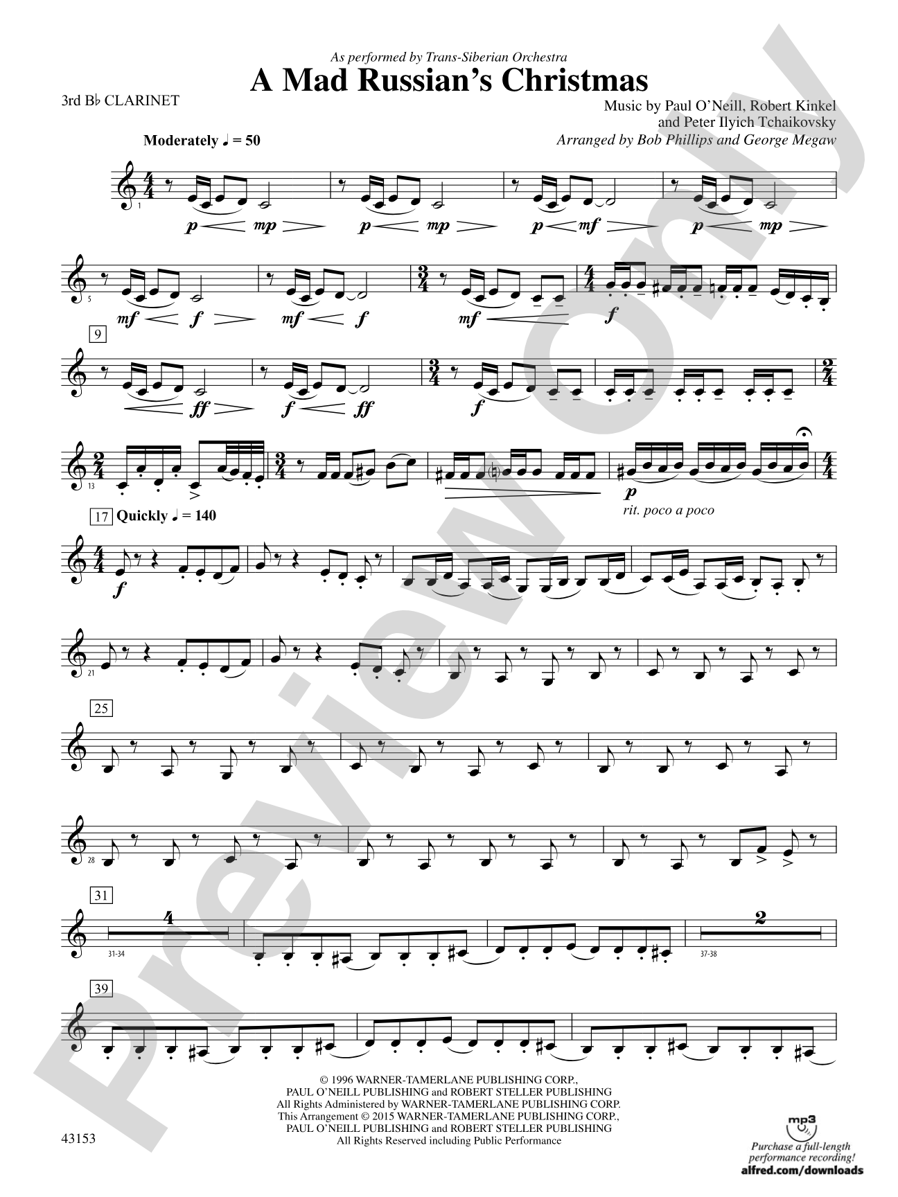 A Mad Russian's Christmas: 3rd B-flat Clarinet
