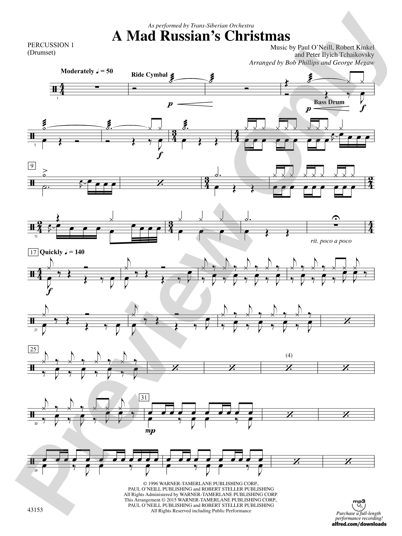 A Mad Russian's Christmas: 1st Percussion
