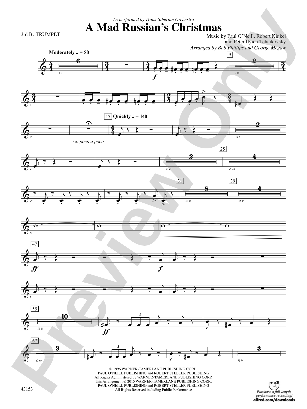 A Mad Russian's Christmas: 3rd B-flat Trumpet