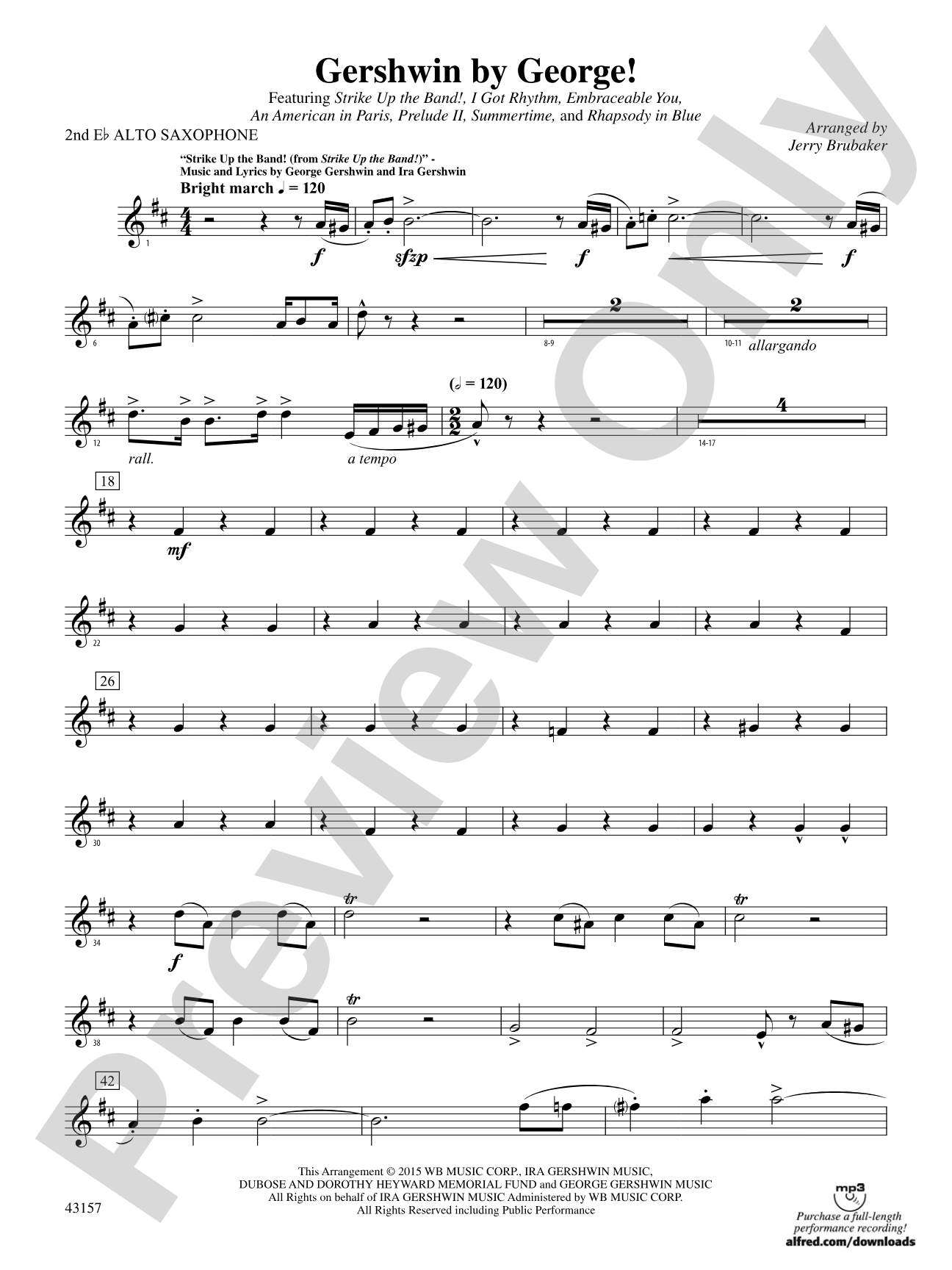 Gershwin by George!: 2nd E-flat Alto Saxophone