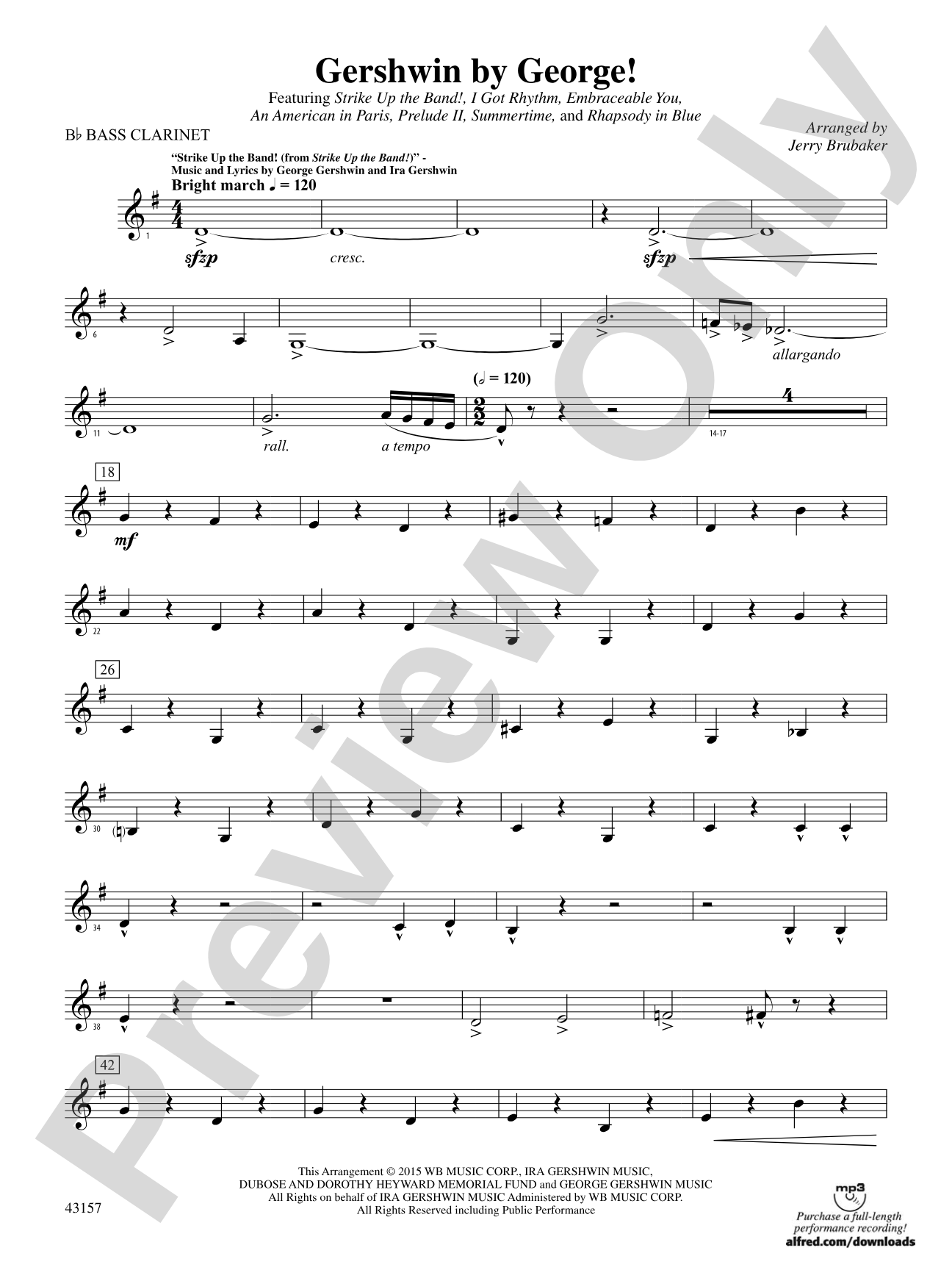 Gershwin by George!: B-flat Bass Clarinet